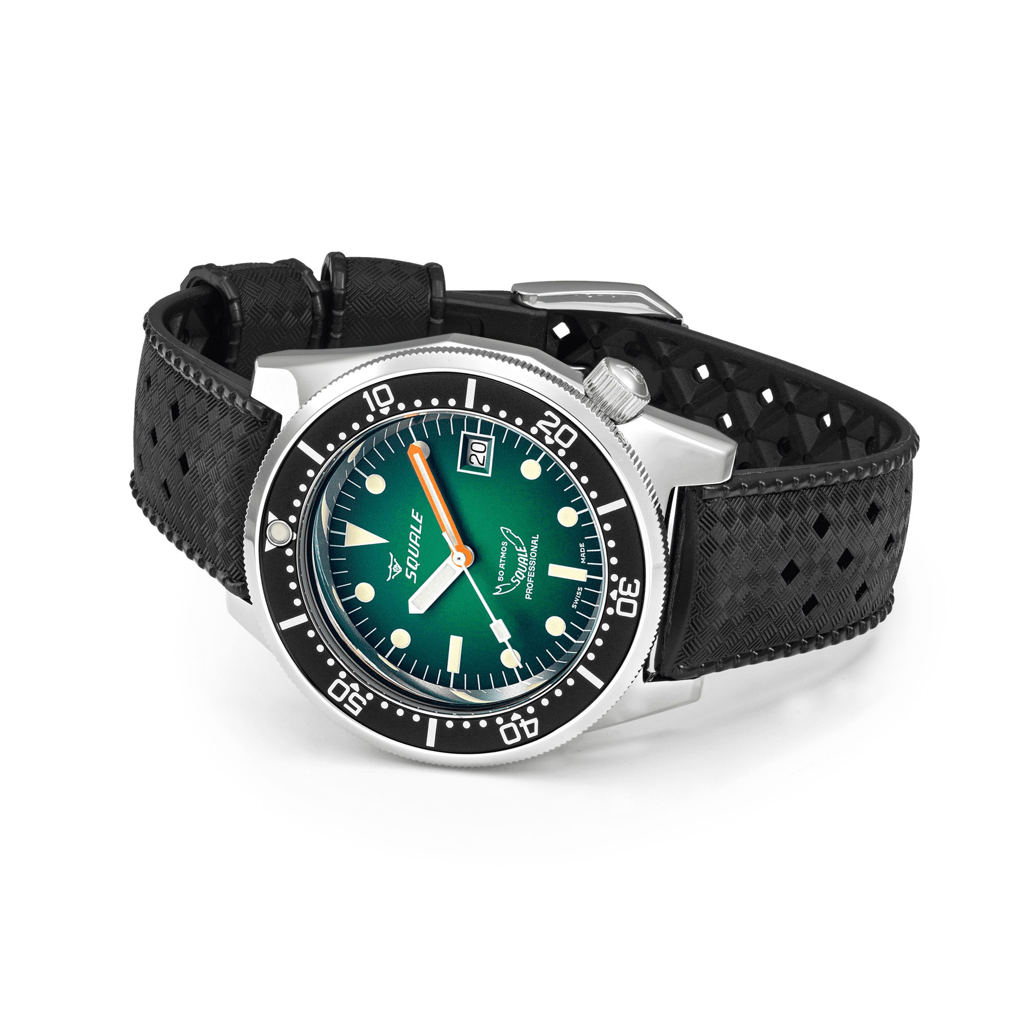 Squale 1521 Green Ray Rubber