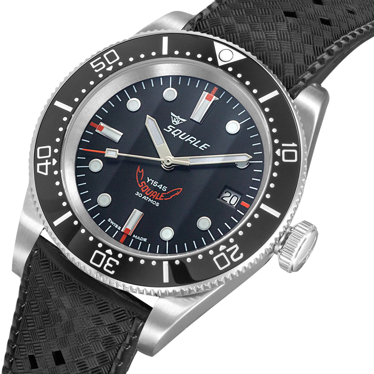 Squale 1545 Black Rubber