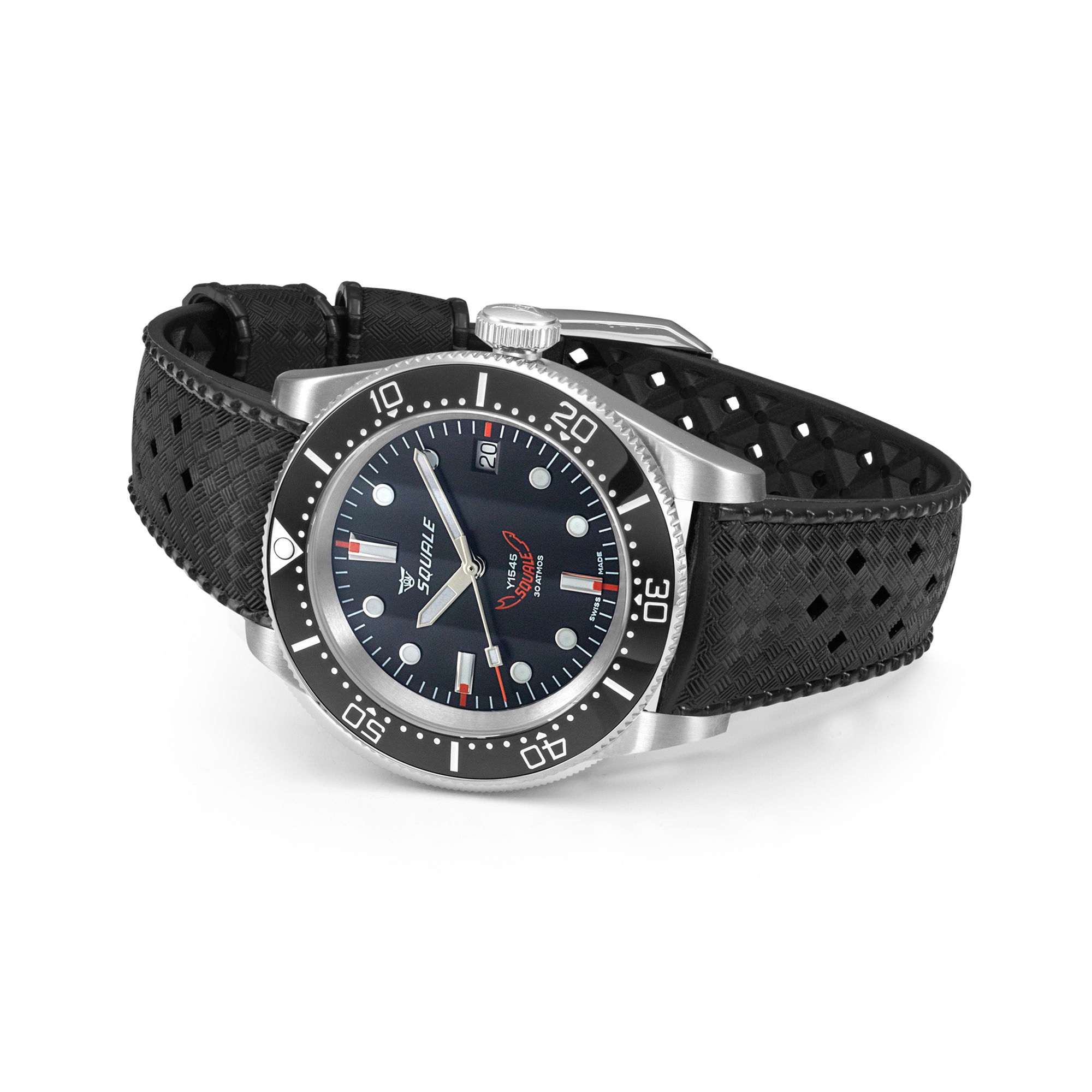 Squale 1545 Black Rubber