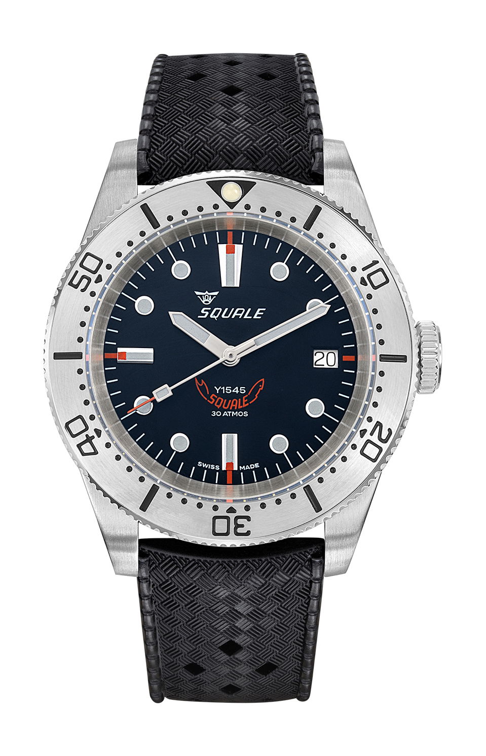 Squale 1545 Steel Black Rubber