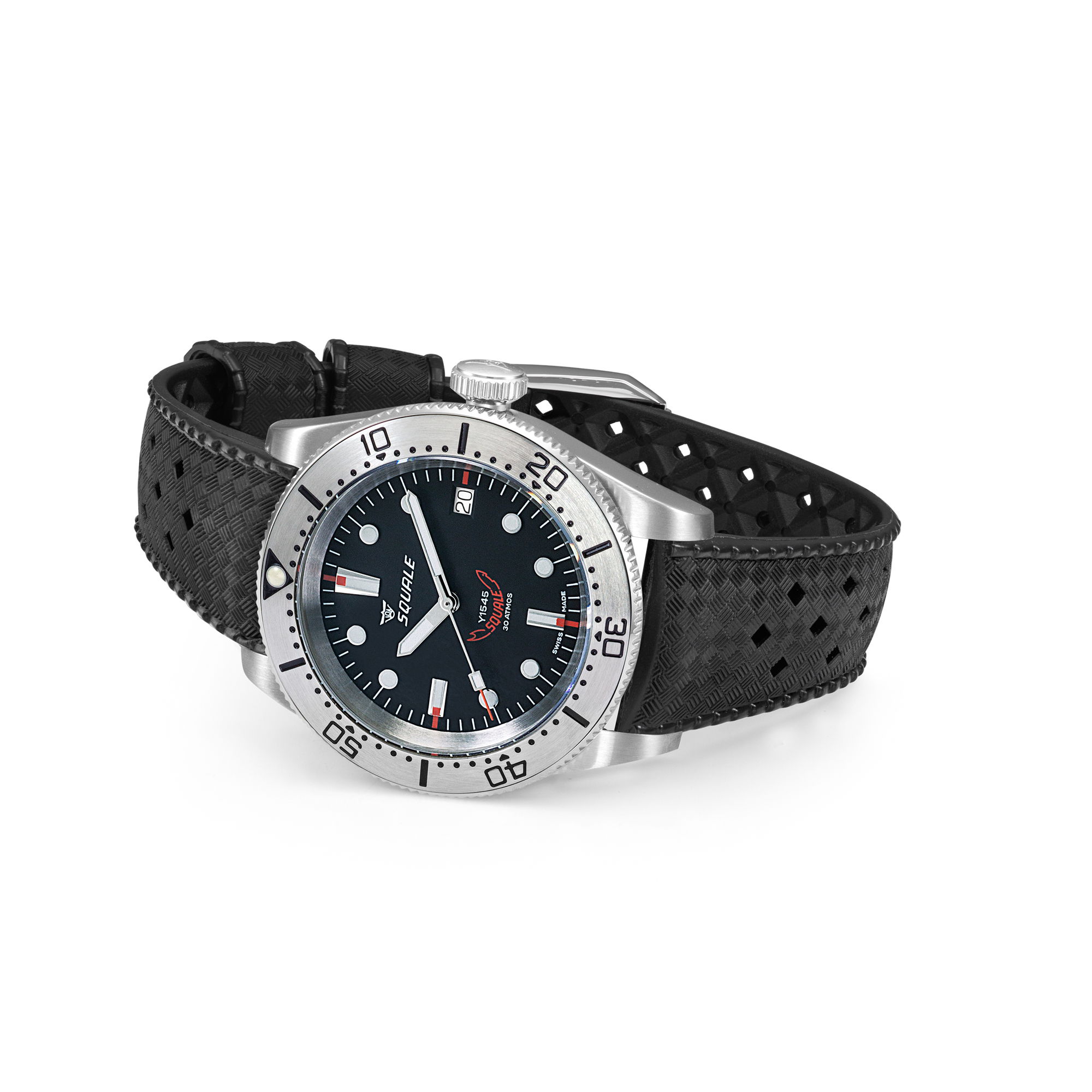 Squale 1545 Steel Black Rubber