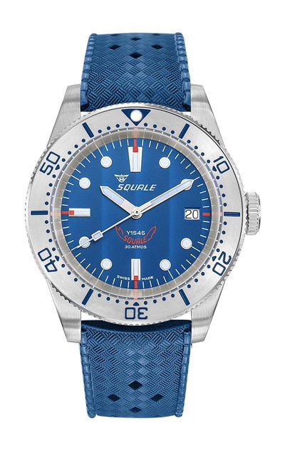 Squale 1545 Steel Blue Rubber