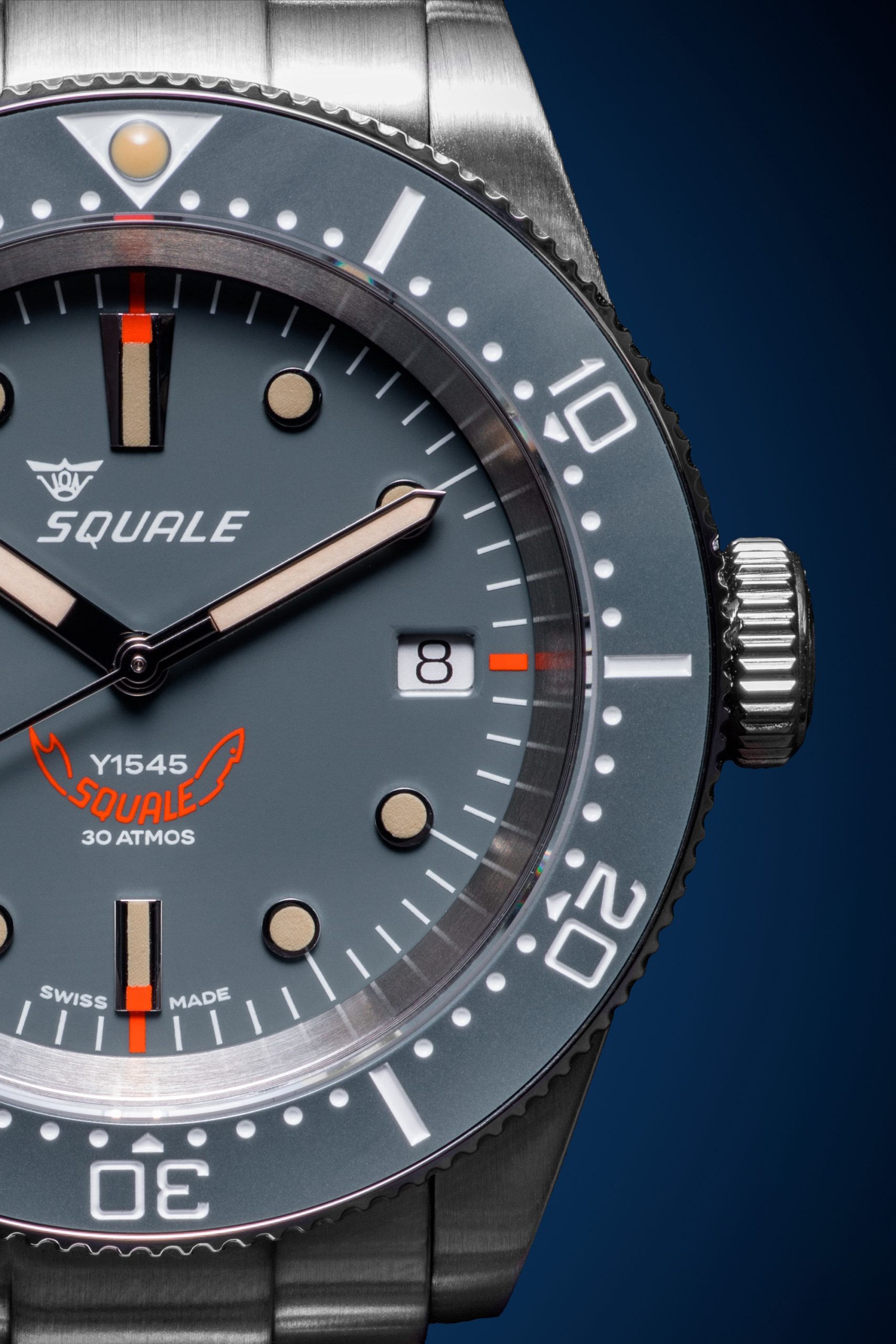 Squale 1545 Steel Blue Rubber