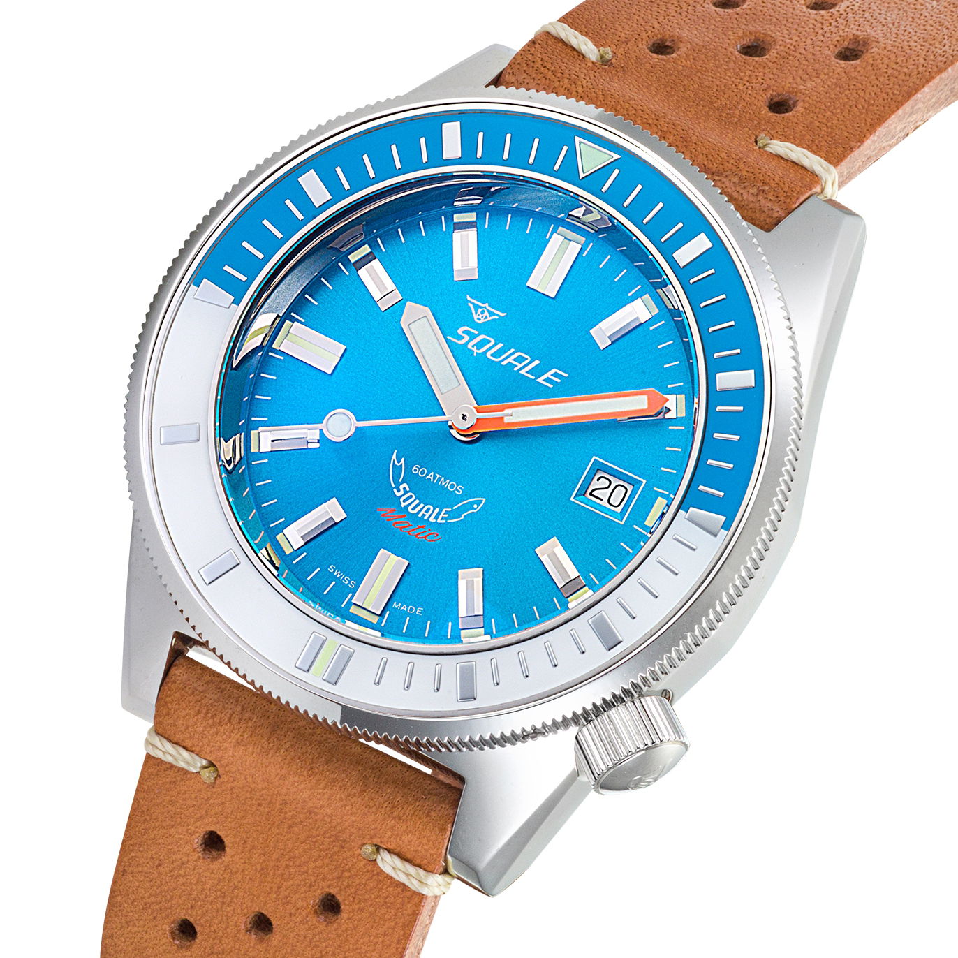 Squale Matic Light Blue Leather