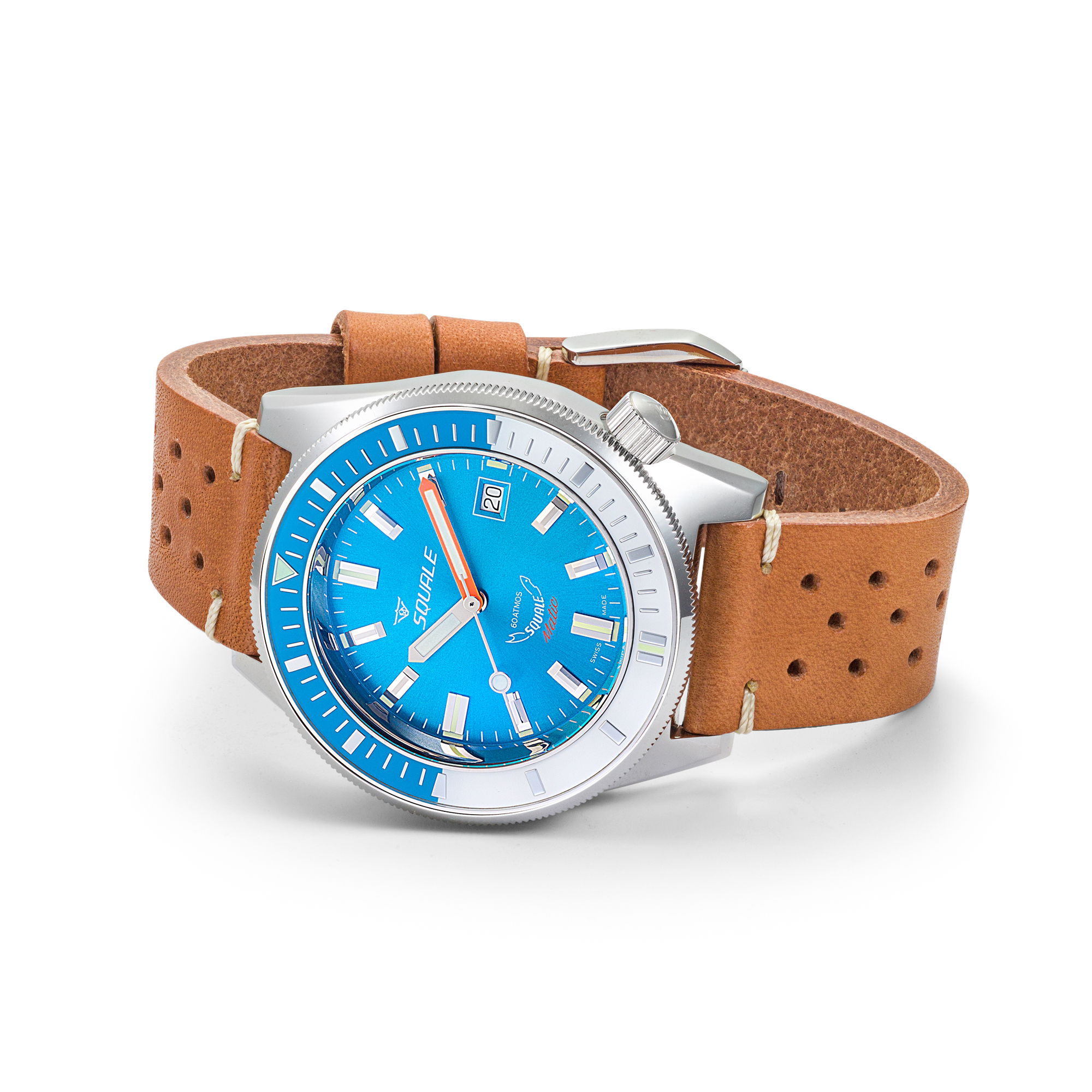 Squale Matic Light Blue Leather
