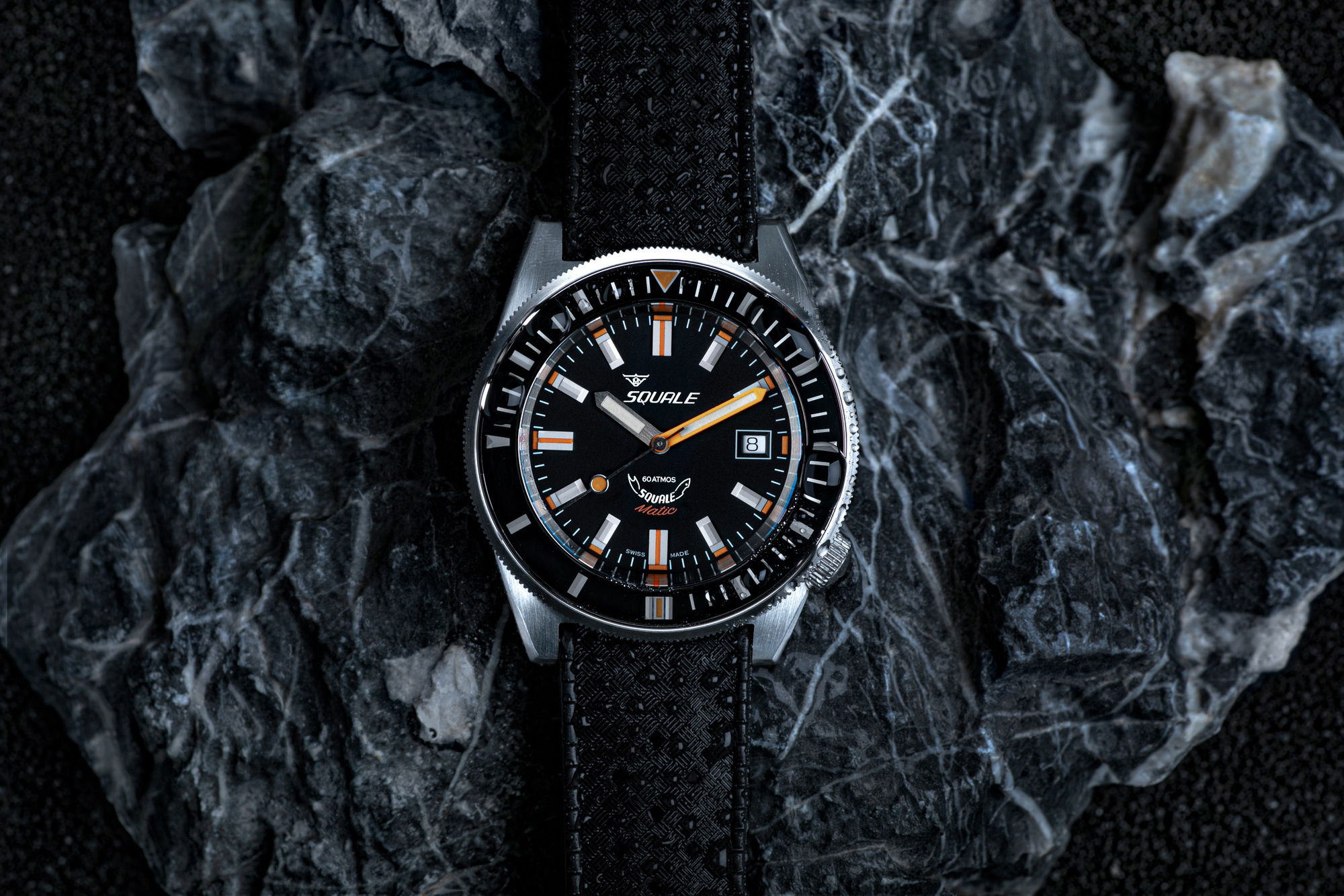 Squale Matic Satin Black Rubber