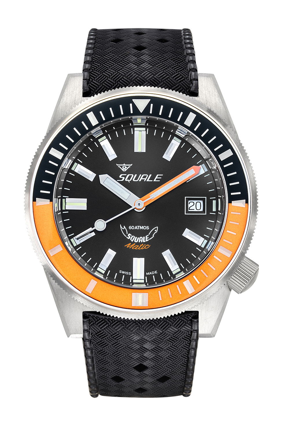 Squale Matic Satin Orange Rubber