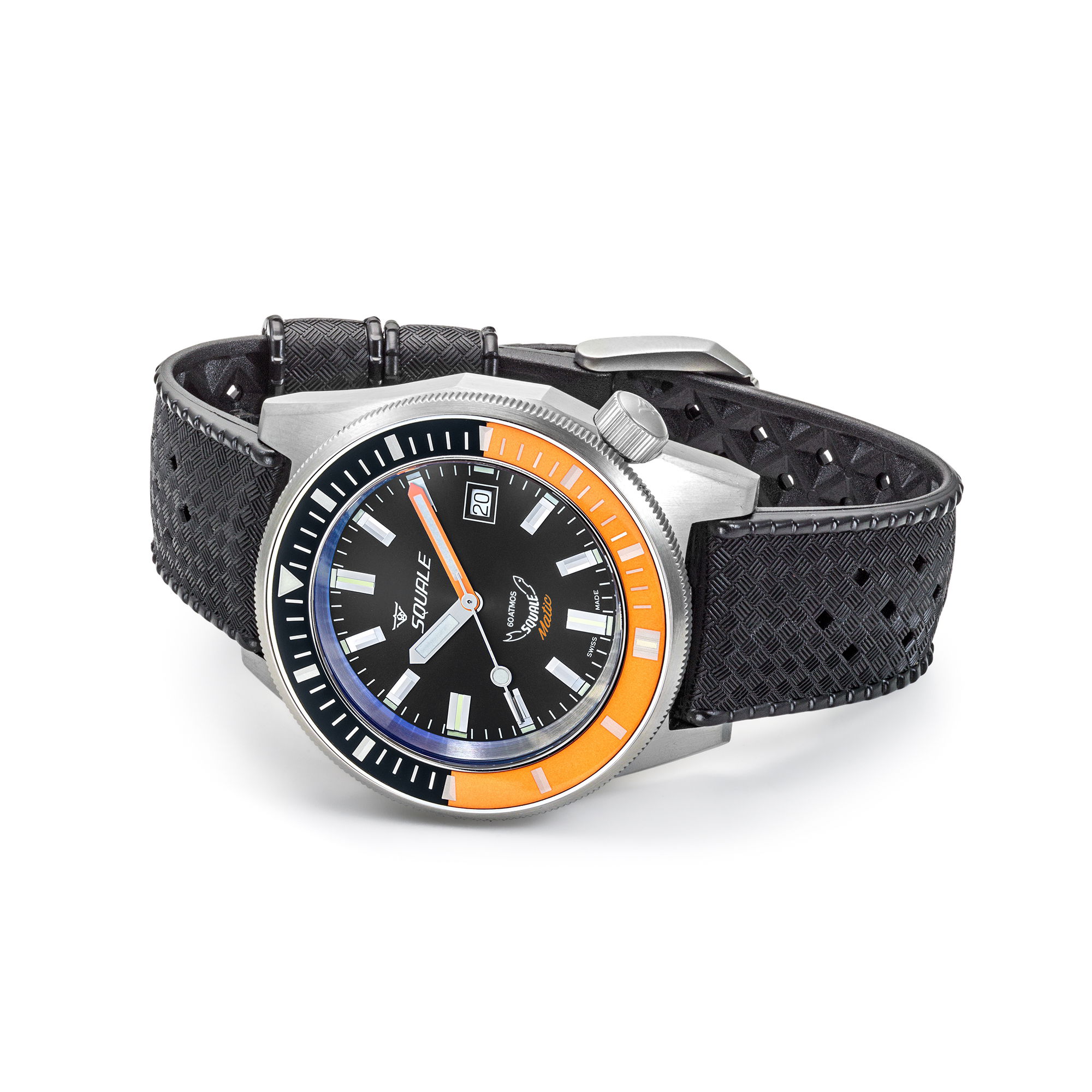 Squale Matic Satin Orange Rubber