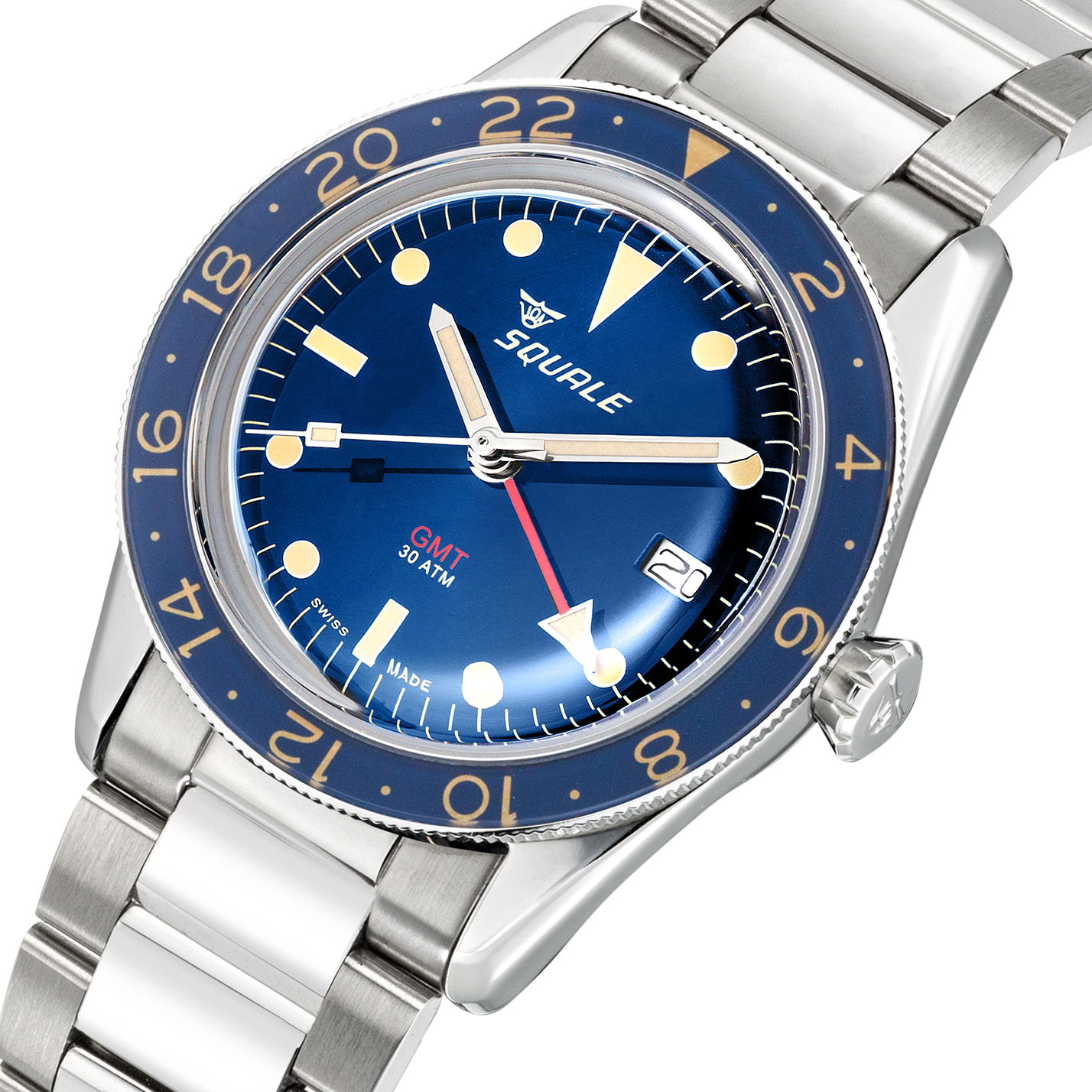 Squale Sub-39 GMT Vintage Blu Bracelet