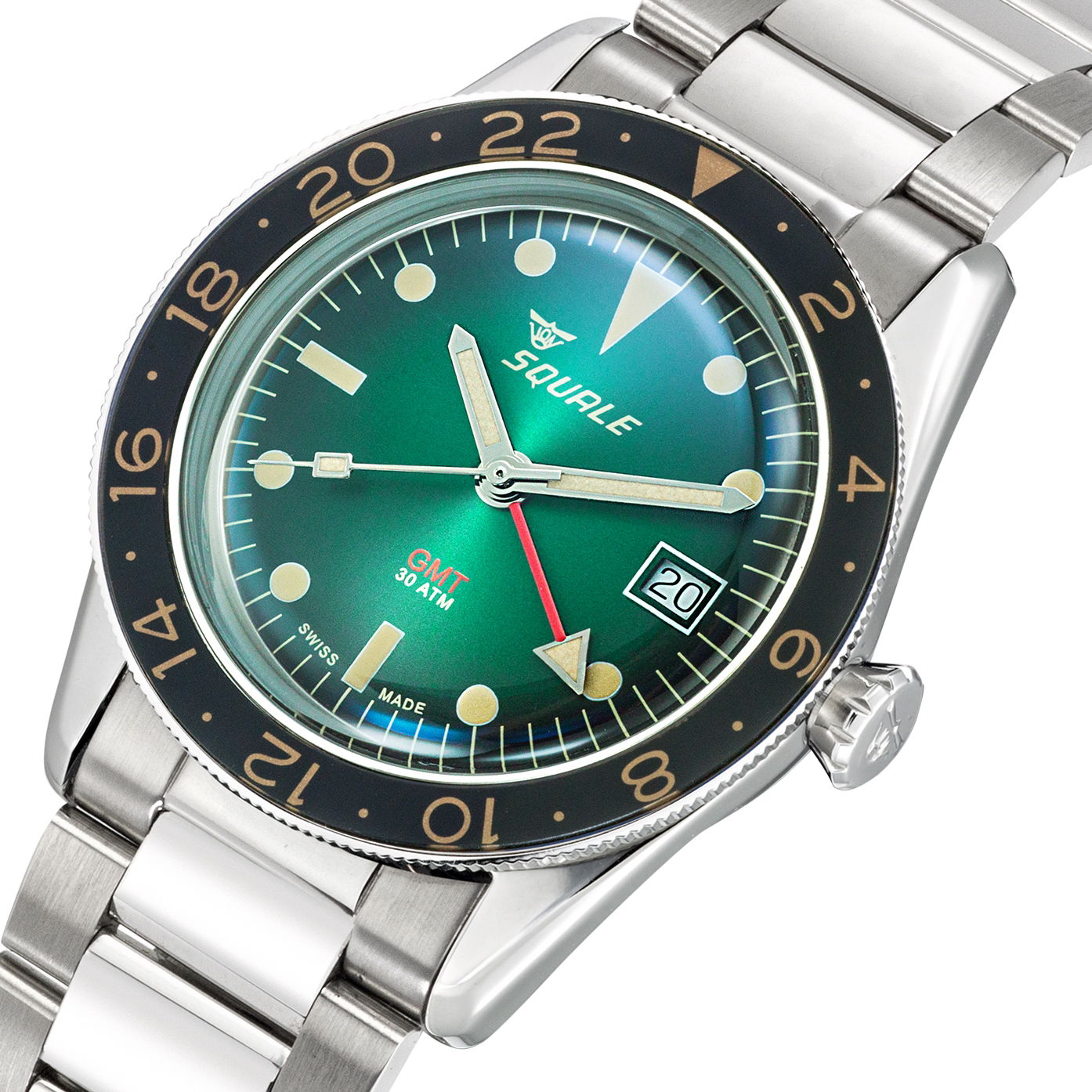 Squale Sub-39 GMT Vintage Green Bracelet
