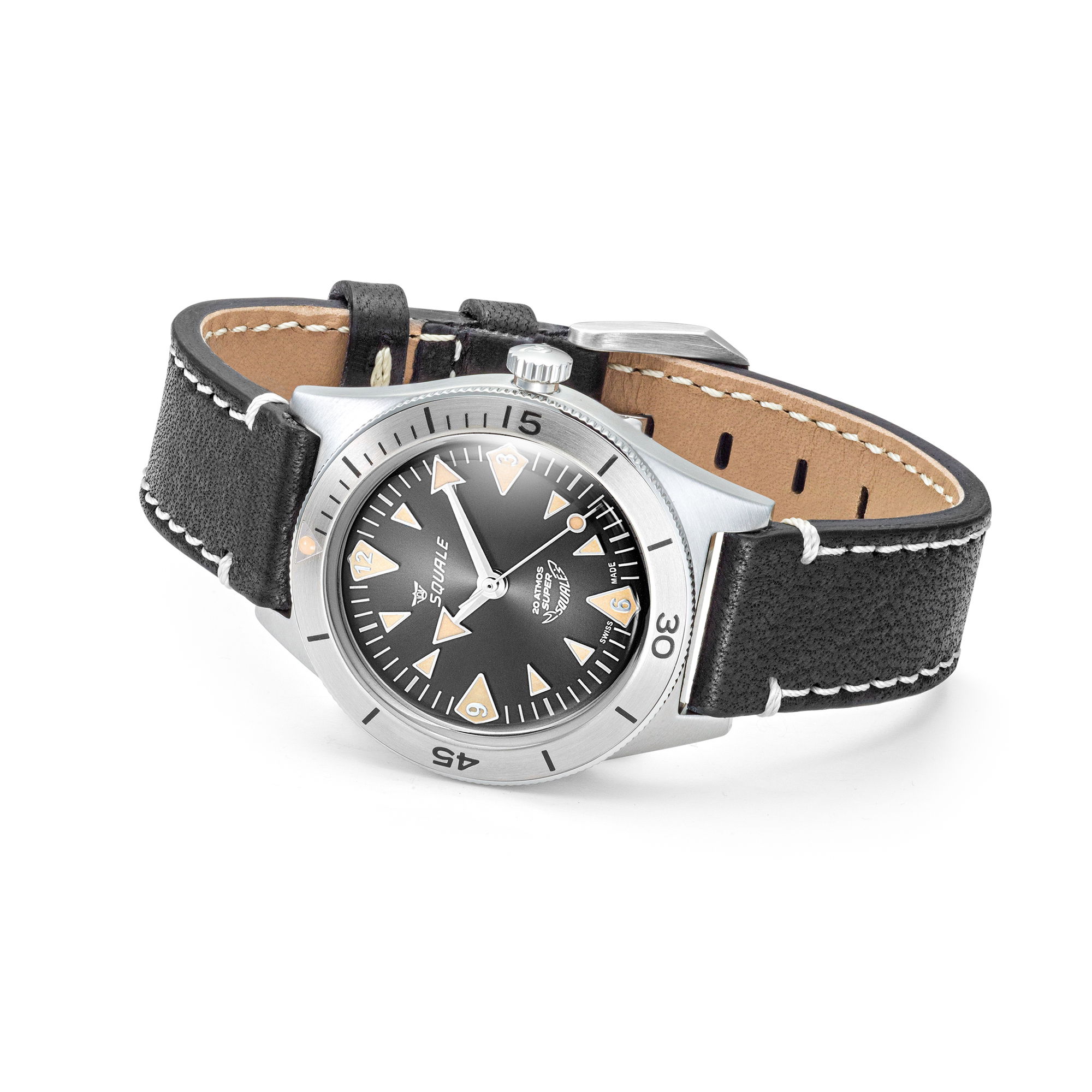 Squale Super-Squale Big Arrows Black Leather
