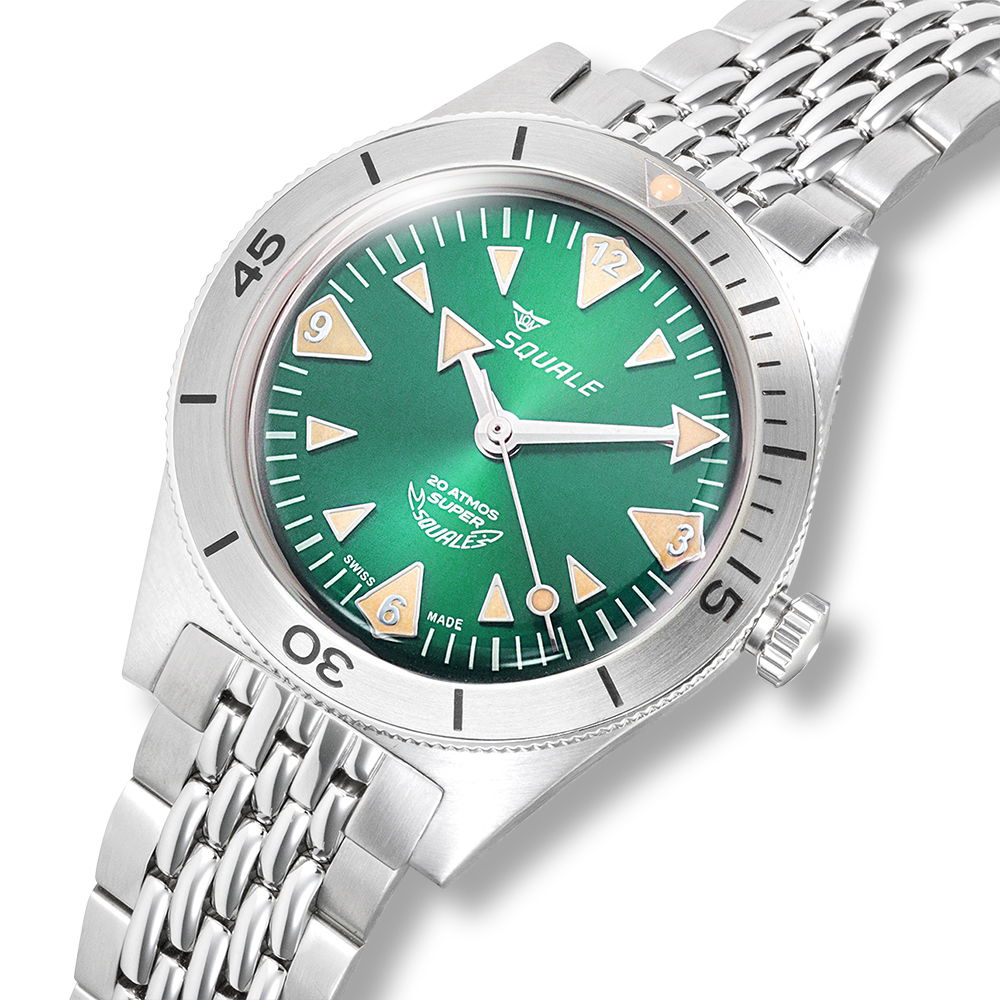 Squale Super-Squale Big Arrows Green Bracelet – The Watch Pages