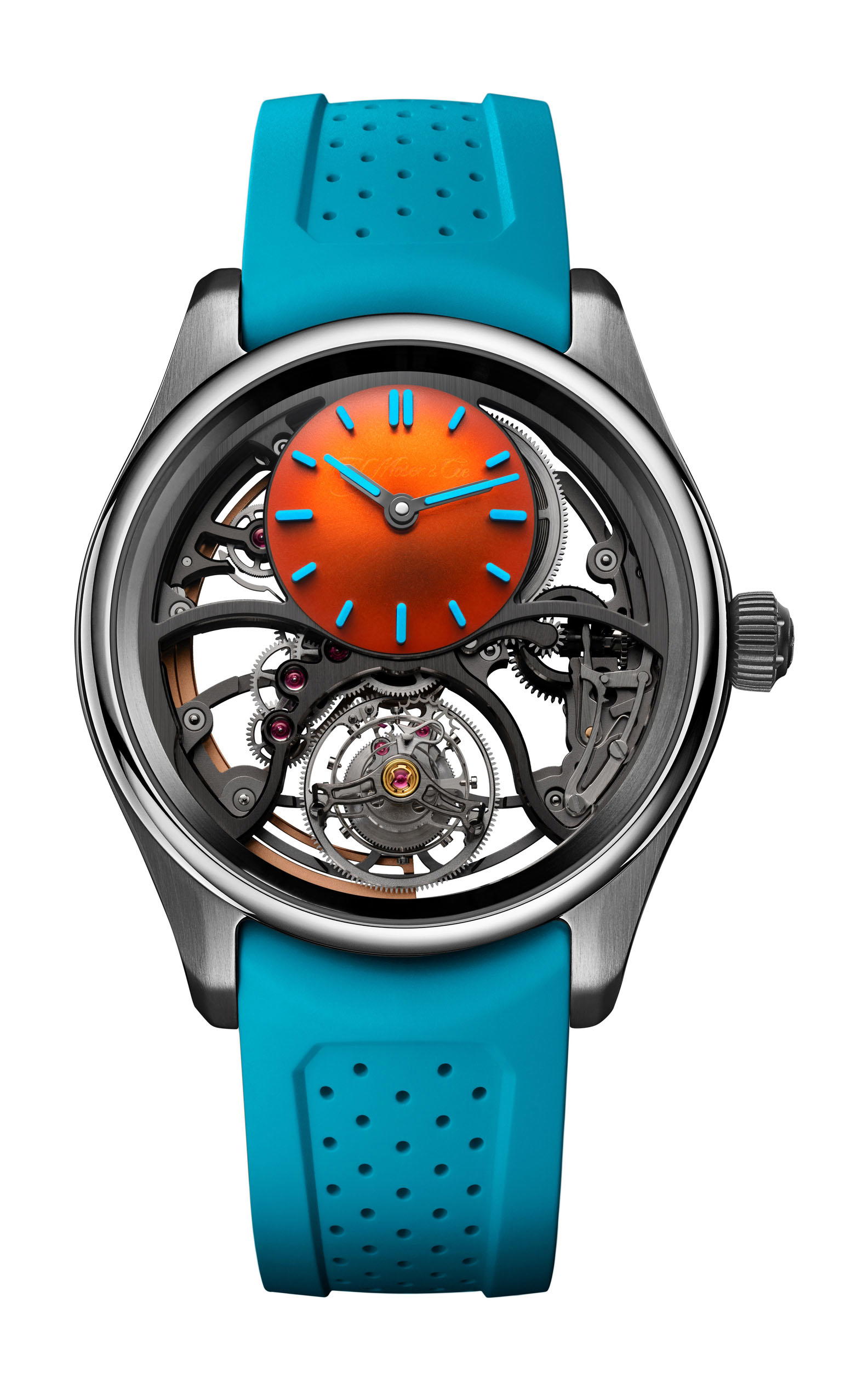 H. Moser & Cie Pioneer Cylindrical Tourbillon Skeleton Spiced Aqua