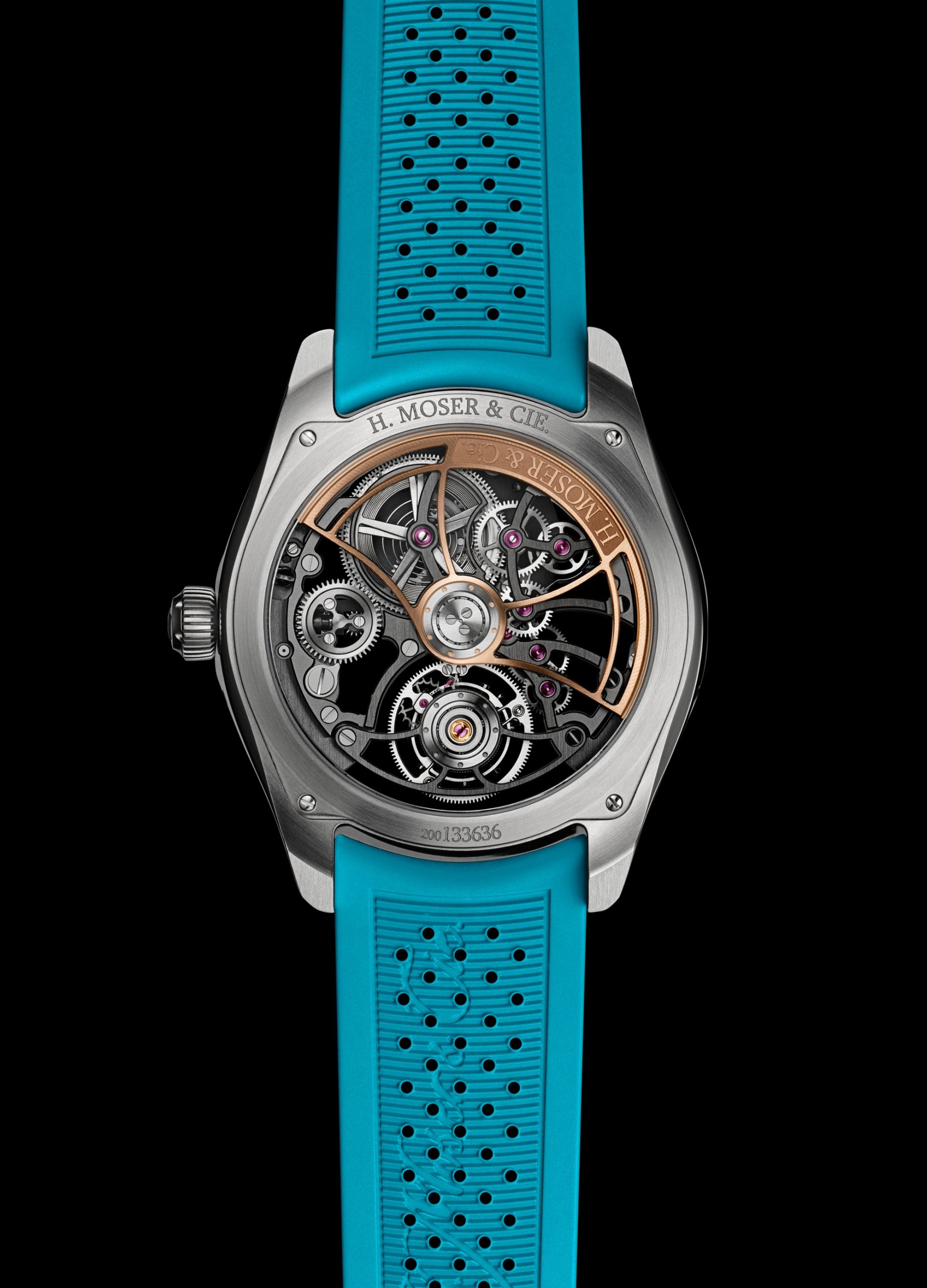 H. Moser &amp; Cie Pioneer Cylindrical Tourbillon Skeleton Spiced Aqua