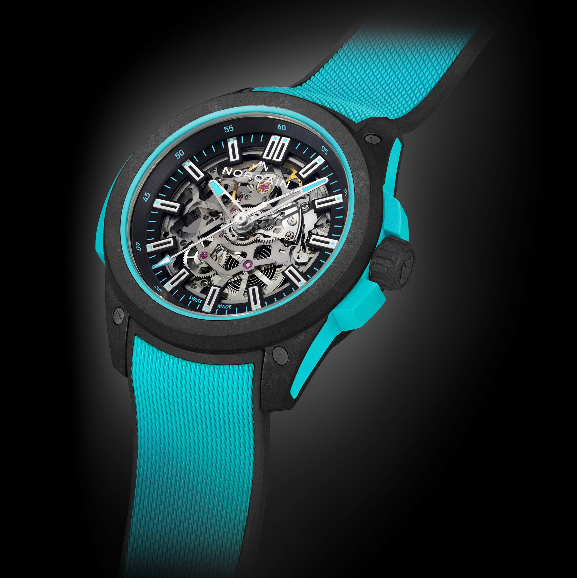 Ridypin 　OCEANICA オセアニカ NORQAIN Wild One Skeleton 42 Turquoise – The Watch Pages