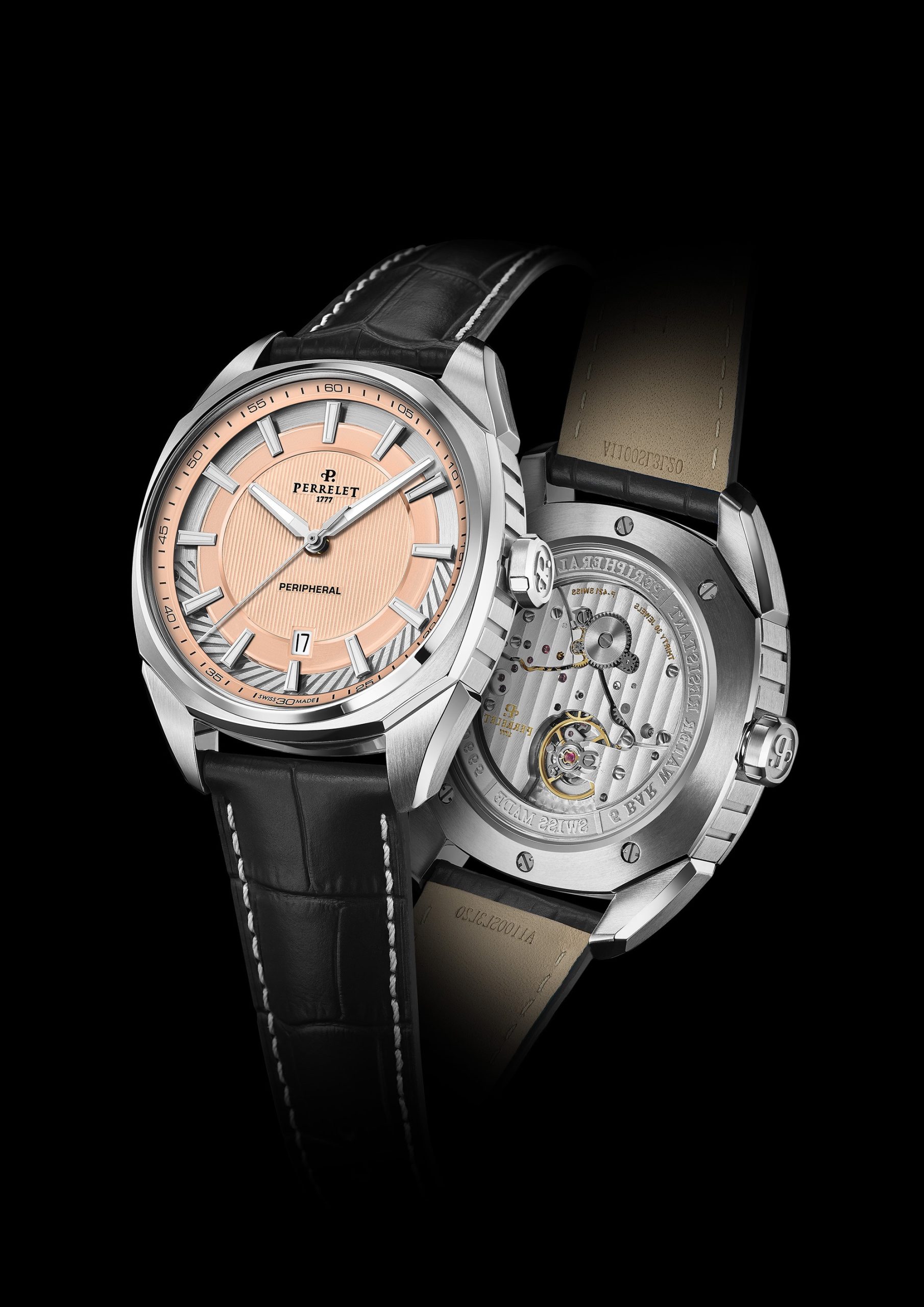 Perrelet LAB Peripheral 3 Hands &amp; Date Salmon