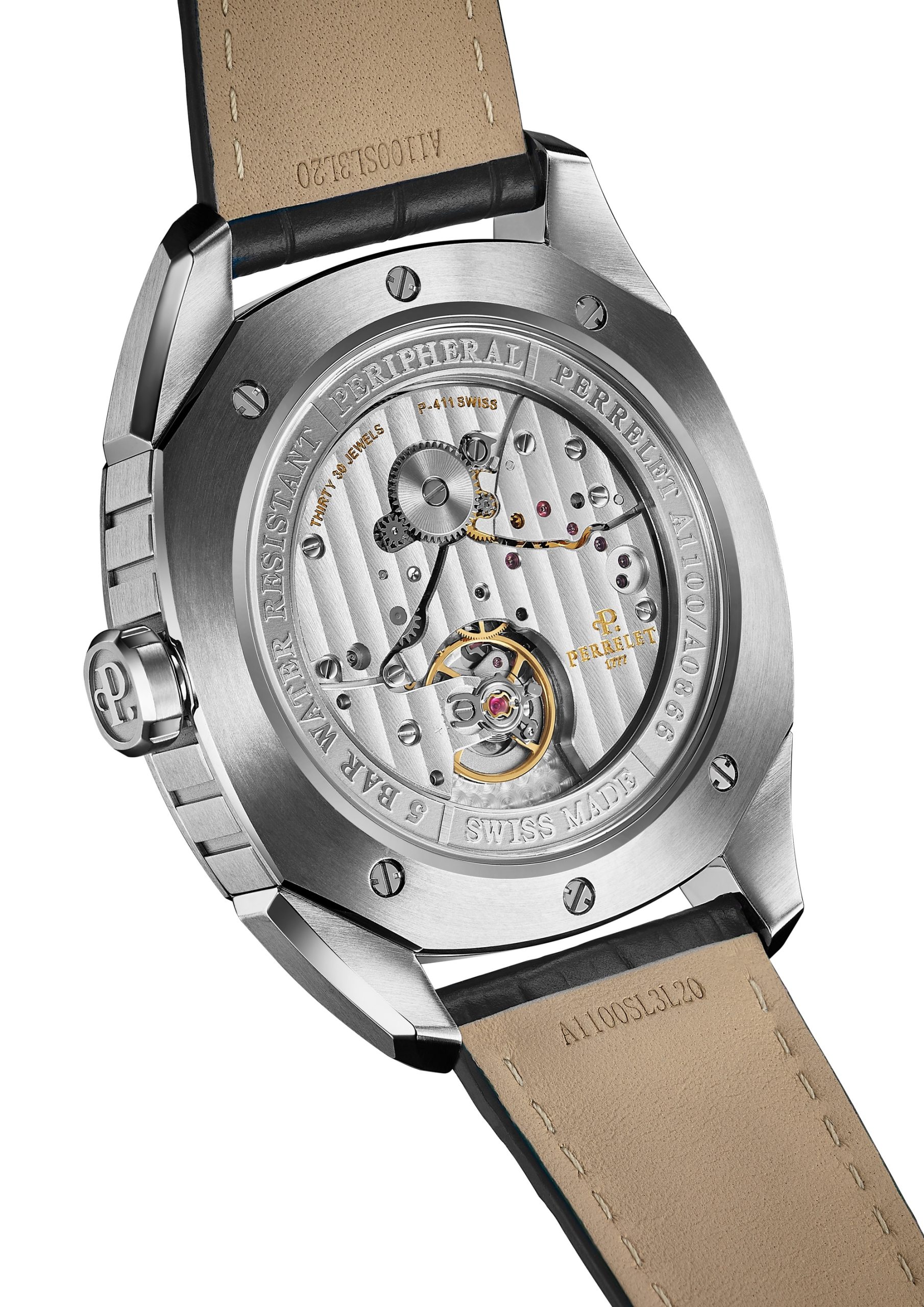 Perrelet LAB Peripheral 3 Hands &amp; Date Salmon