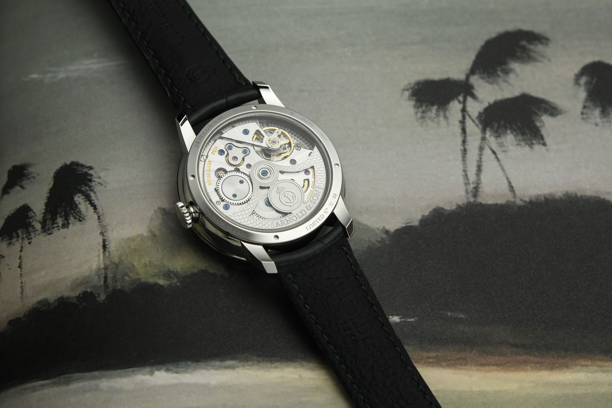 Arnold &amp; Son Globetrotter 42 Steel Greenwich Green