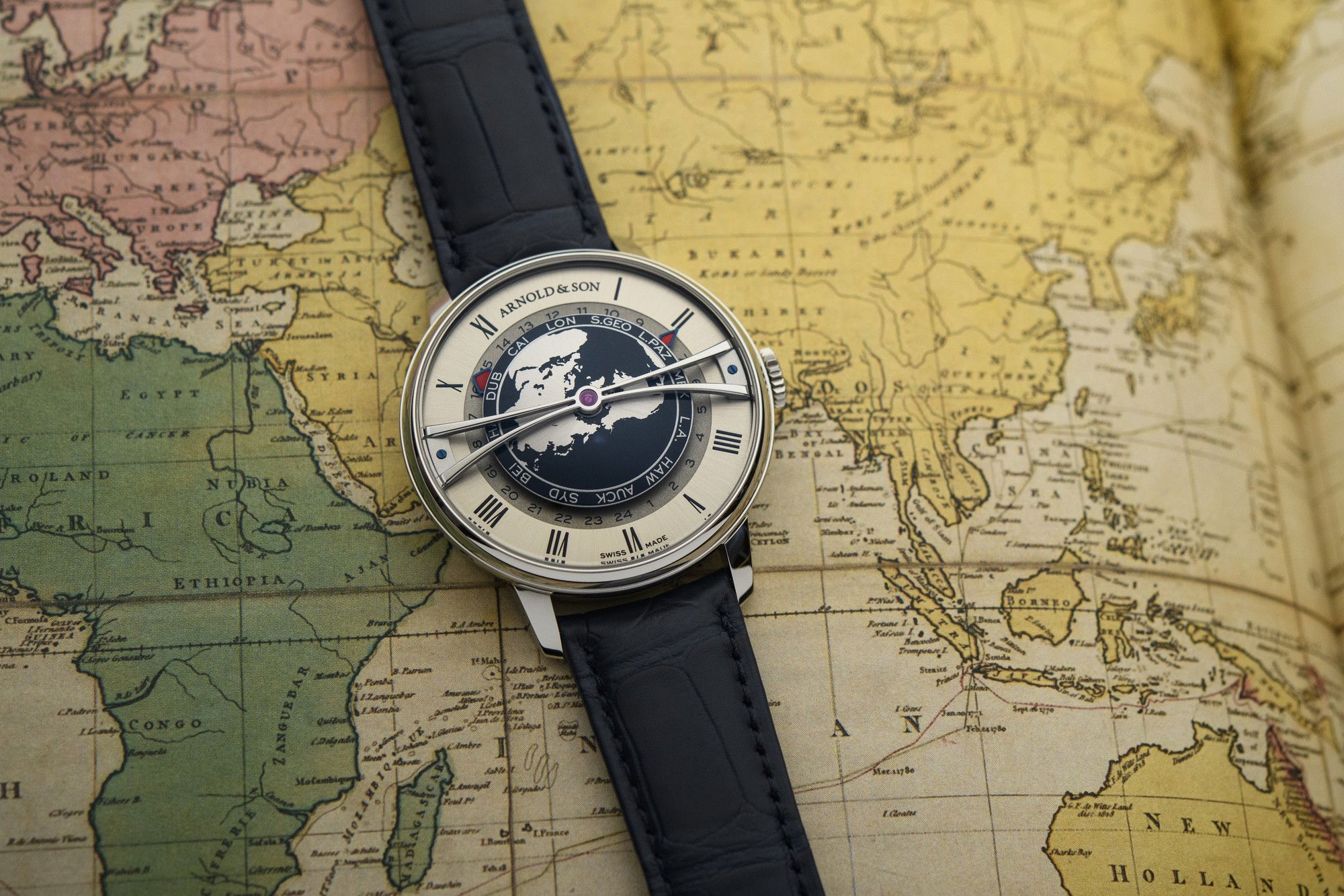 Arnold & Son Globetrotter 42 Steel Strand Blue – The Watch Pages