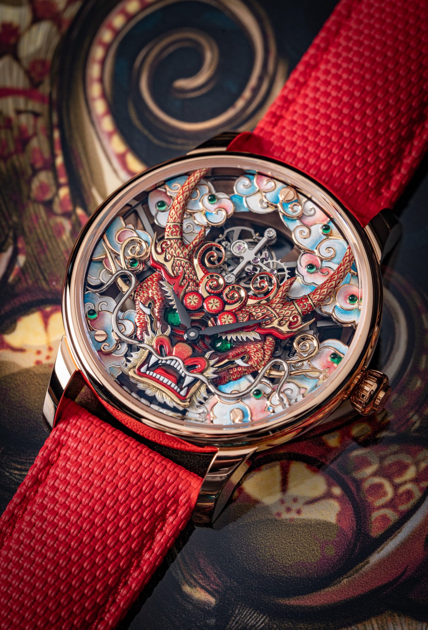 Jaquet Droz Tourbillon Skelet Red Gold Dragon Mask