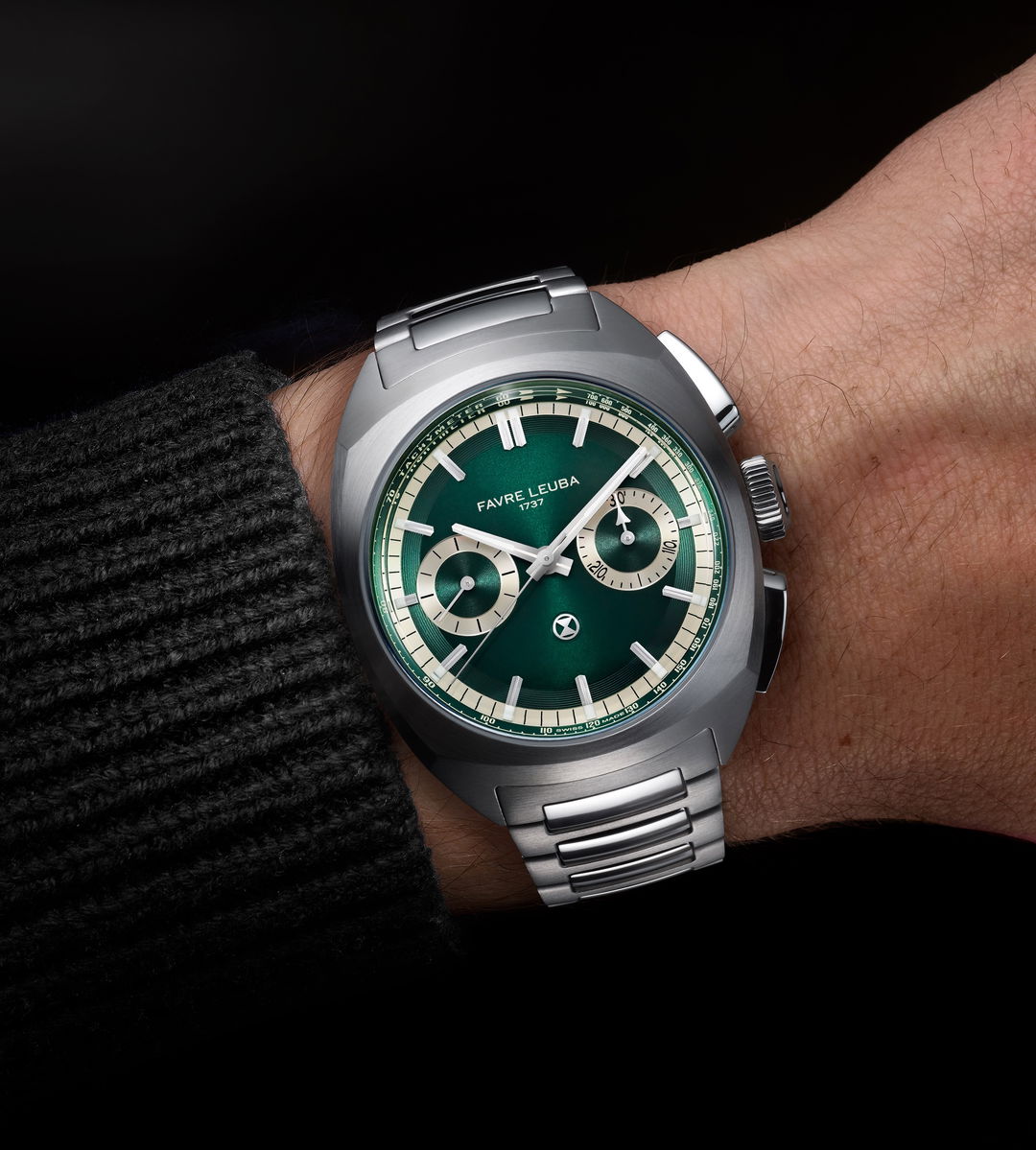Favre Leuba Chief Chronograph British Racing Green side view