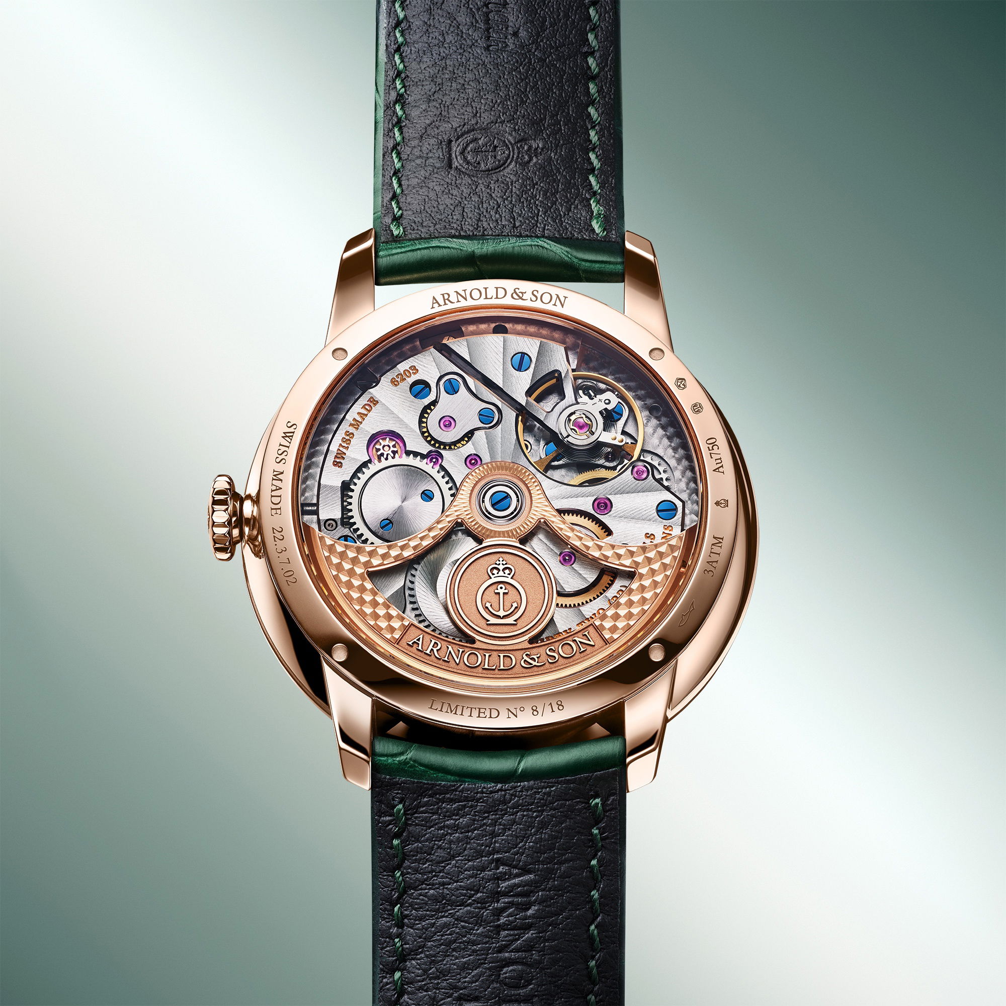 Arnold &amp; Son DSTB 42 Red Gold Mint Green