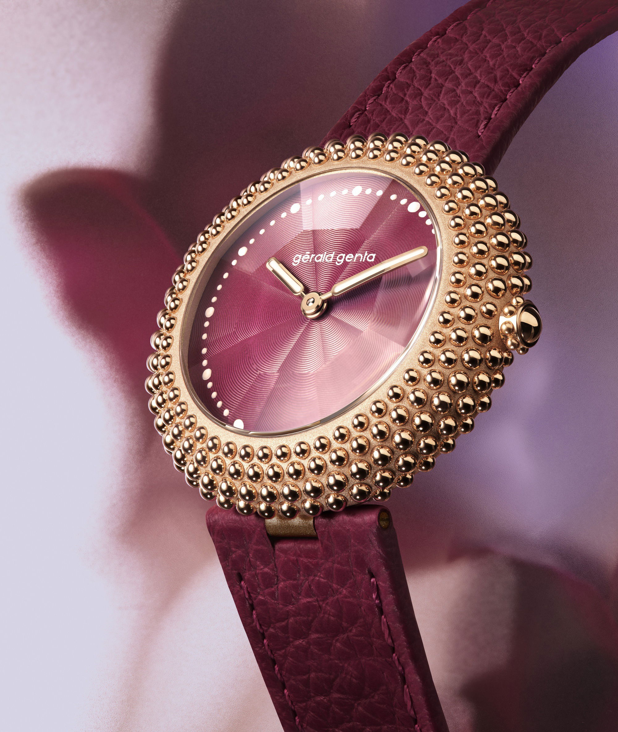 Gerald Genta Gentissima Oursin 36 Burgundy