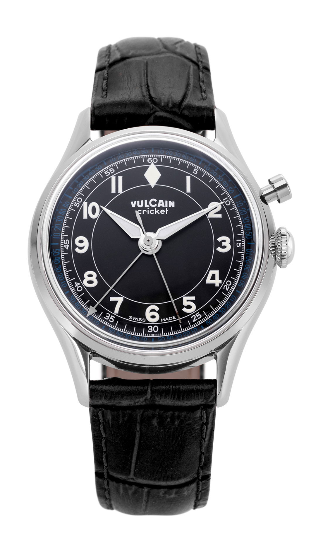 Vulcain Cricket Classique 39 Black &amp; White &amp; Blue