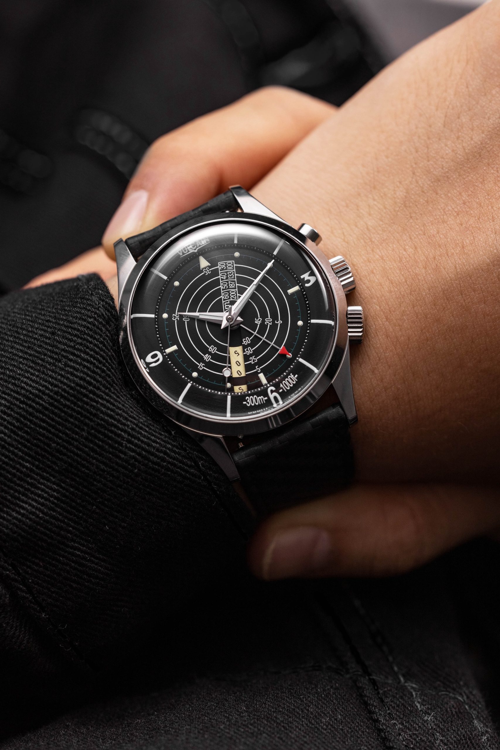 Vulcain Nautical Black White Luminova