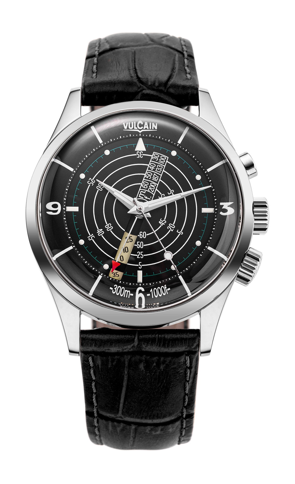 Vulcain Nautical Black White Luminova