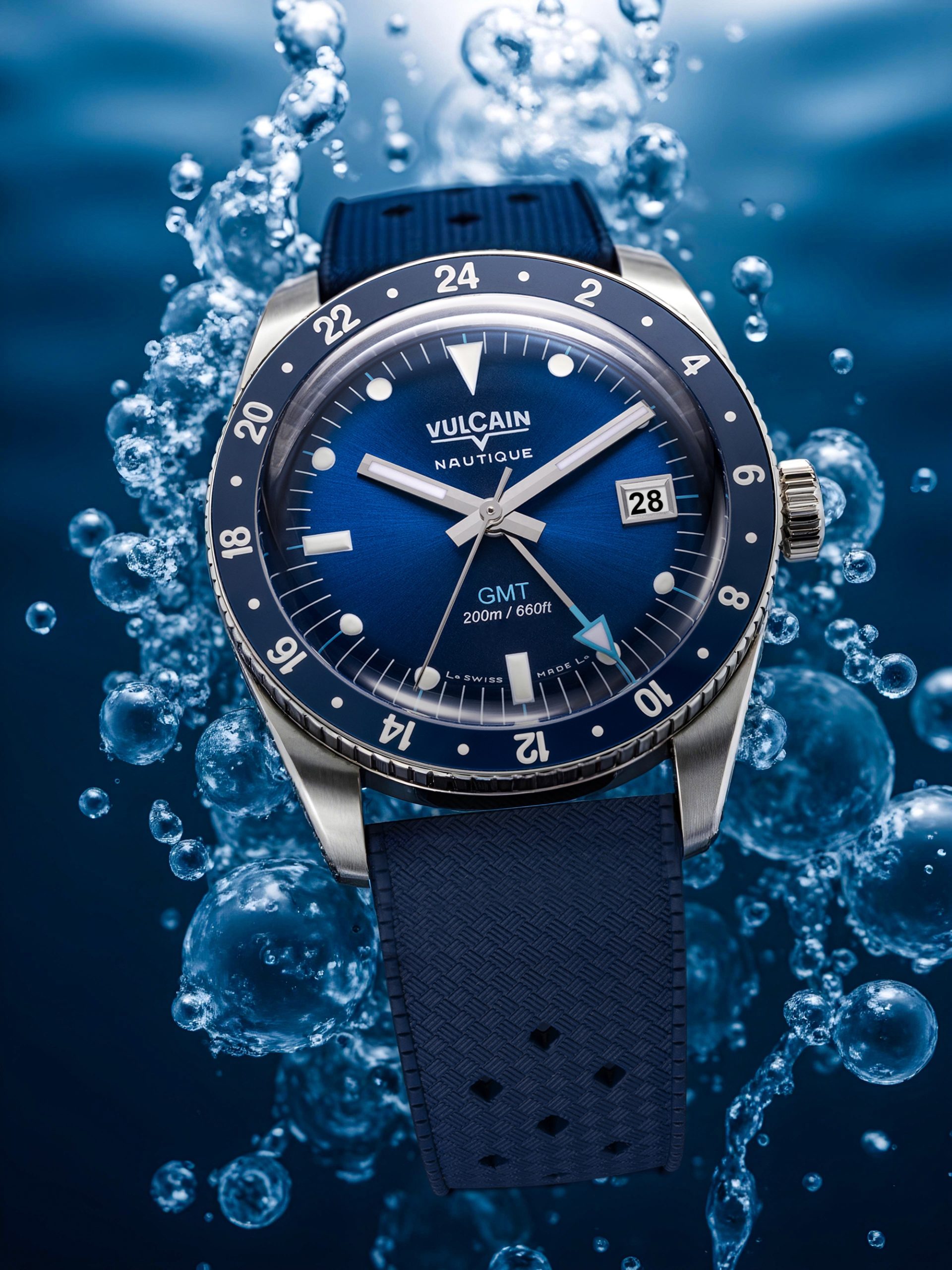 Vulcain Skindiver GMT Blue