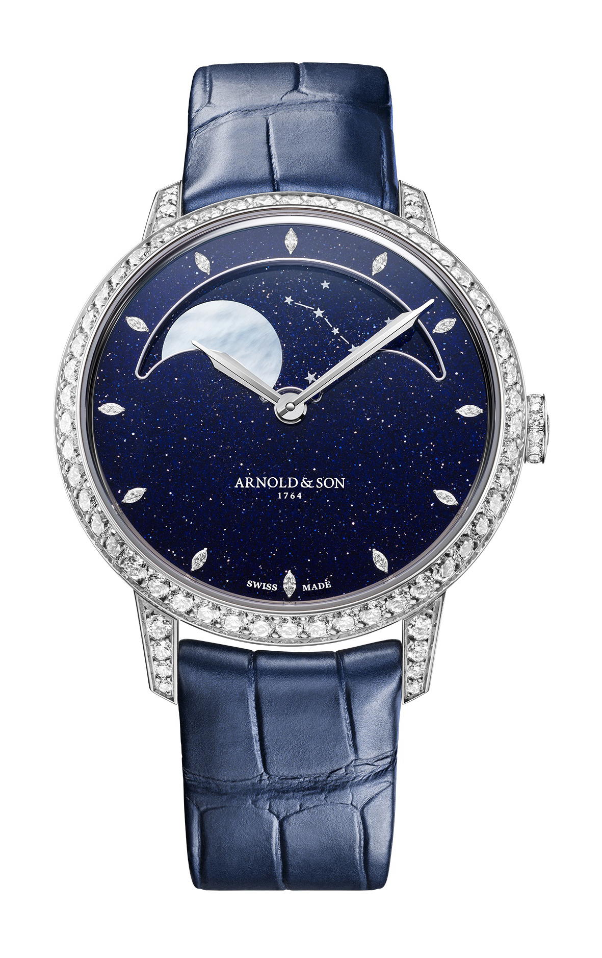 Arnold & Son Perpetual Moon 38 White Gold Aventurine