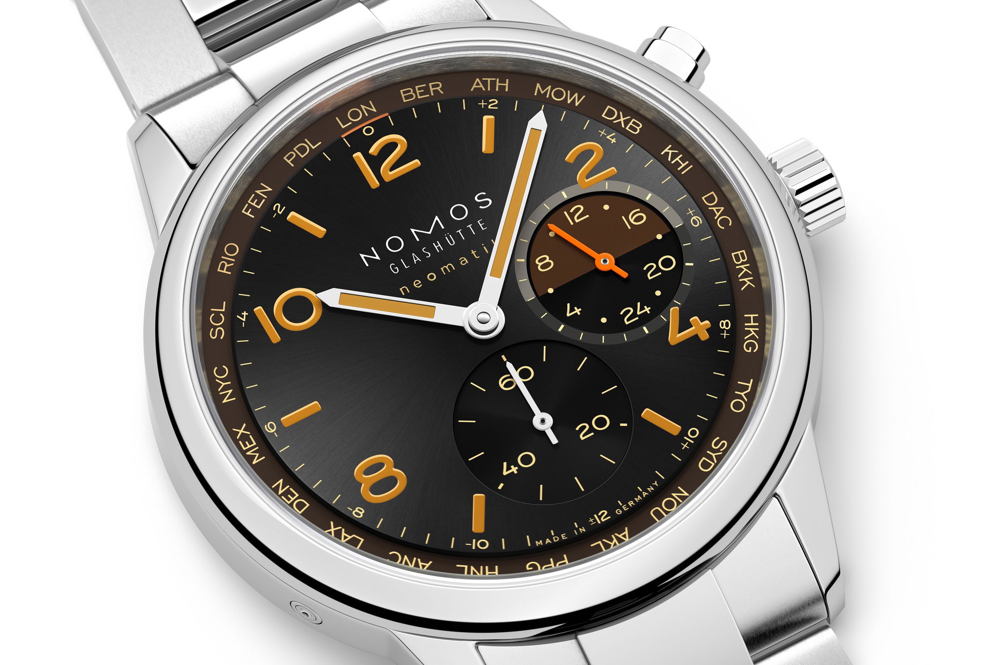 Nomos Glashütte Club Sport neomatik Worldtimer Grid