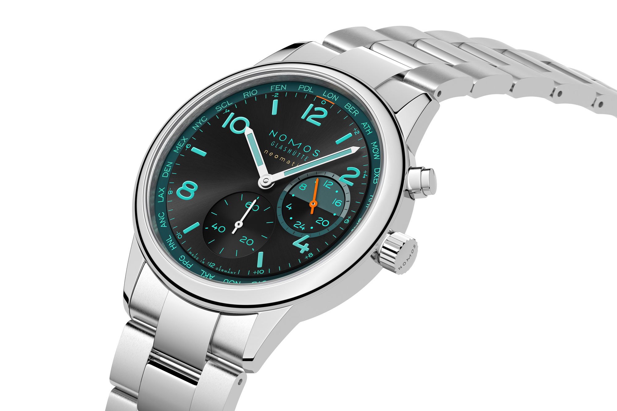 Nomos Glashütte Club Sport neomatik Worldtimer Trace