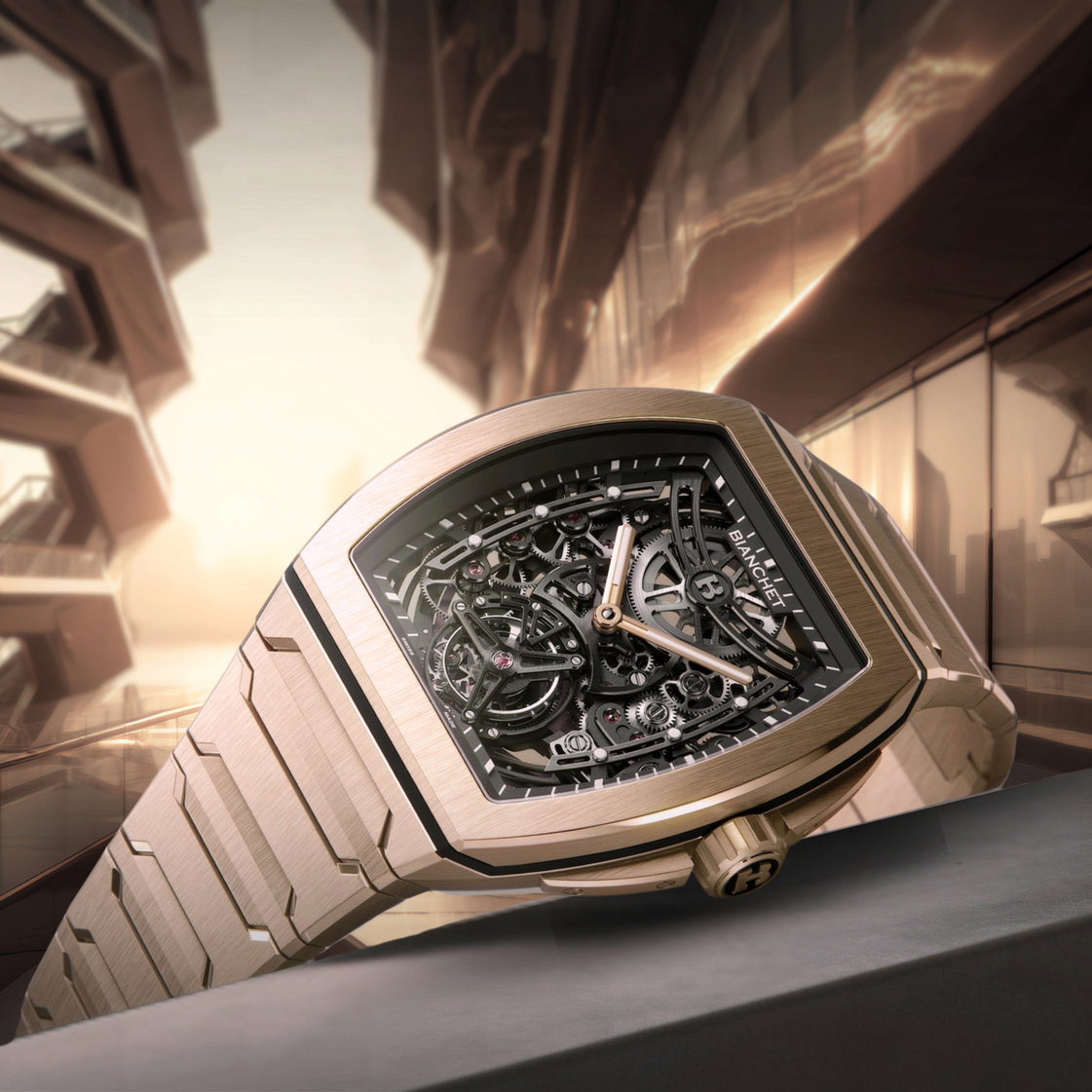 Bianchet UltraFino Rose Gold Skeleton Black