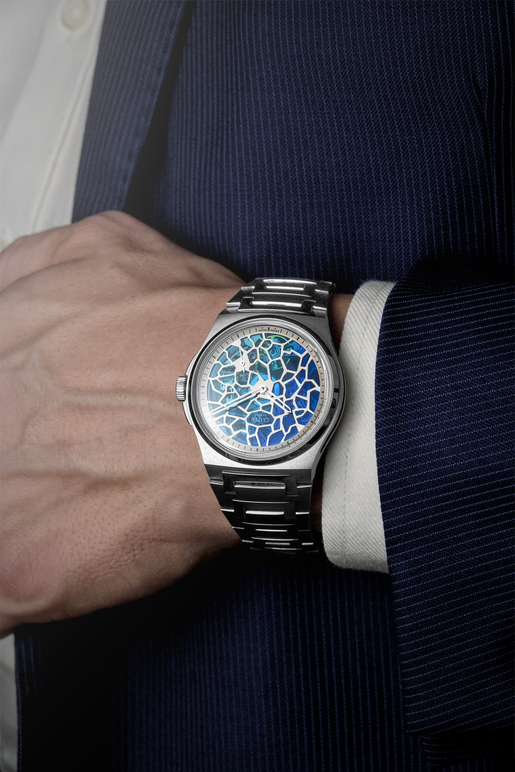 Czapek Antarctique Plique-a-jour Polar Blue