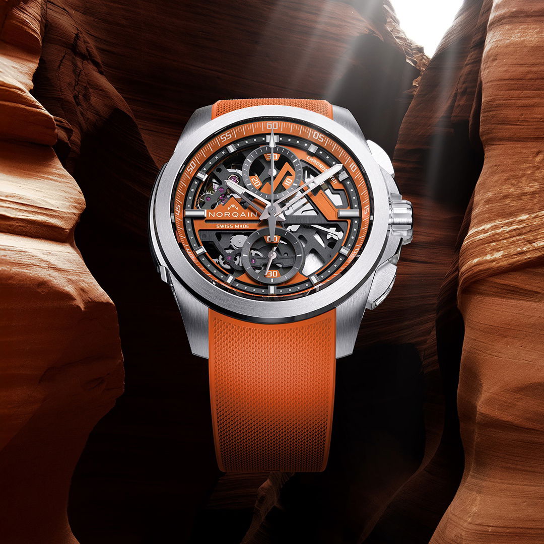 NORQAIN Independence Skeleton Chrono 42 Orange – The Watch Pages