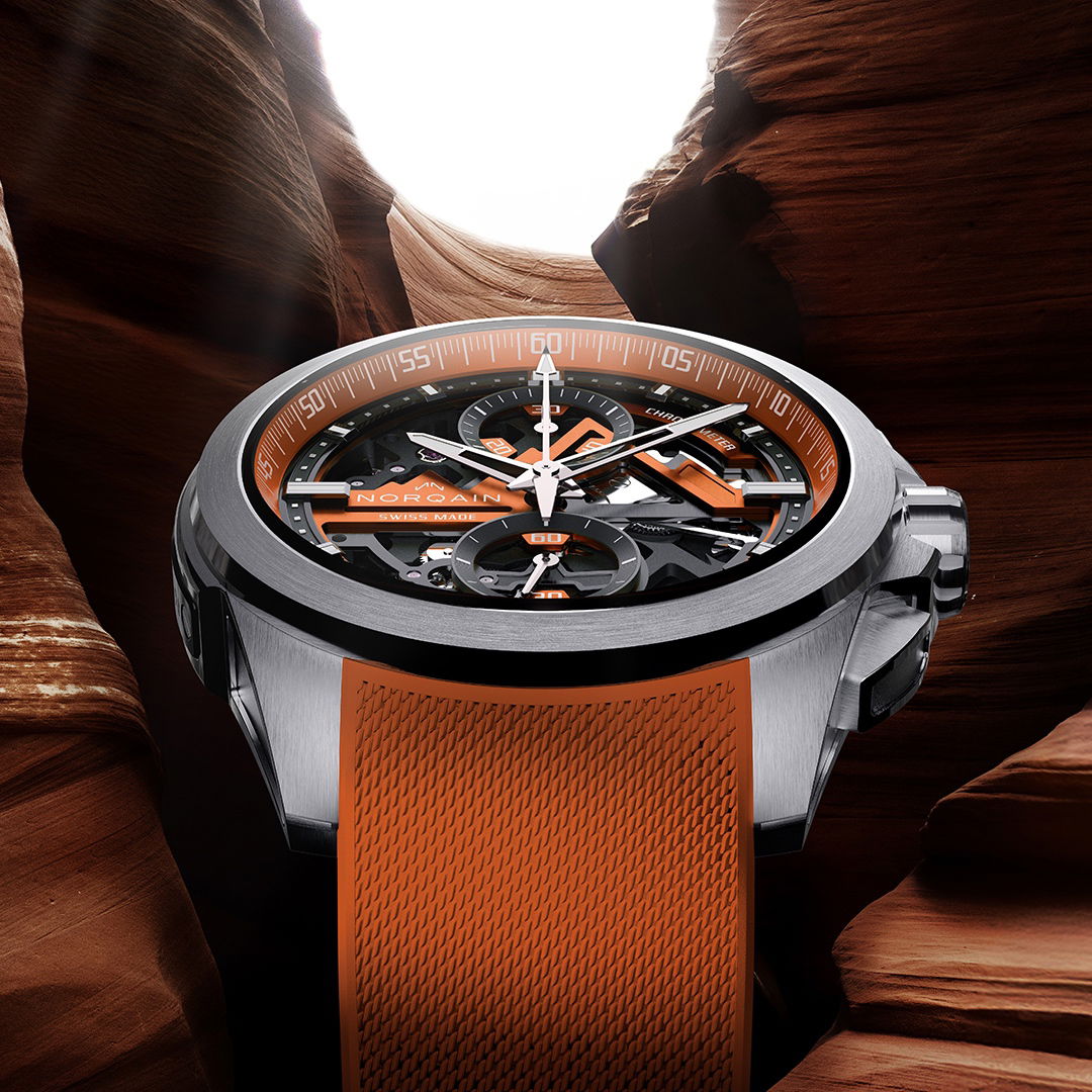 NORQAIN Independence Skeleton Chrono 42 Orange