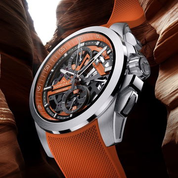 NORQAIN Independence Skeleton Chrono 42 Orange