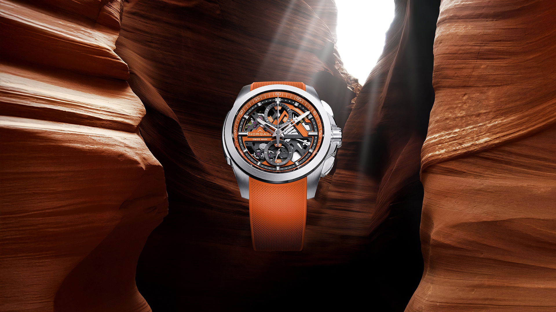 NORQAIN Independence Skeleton Chrono 42 Orange – The Watch Pages