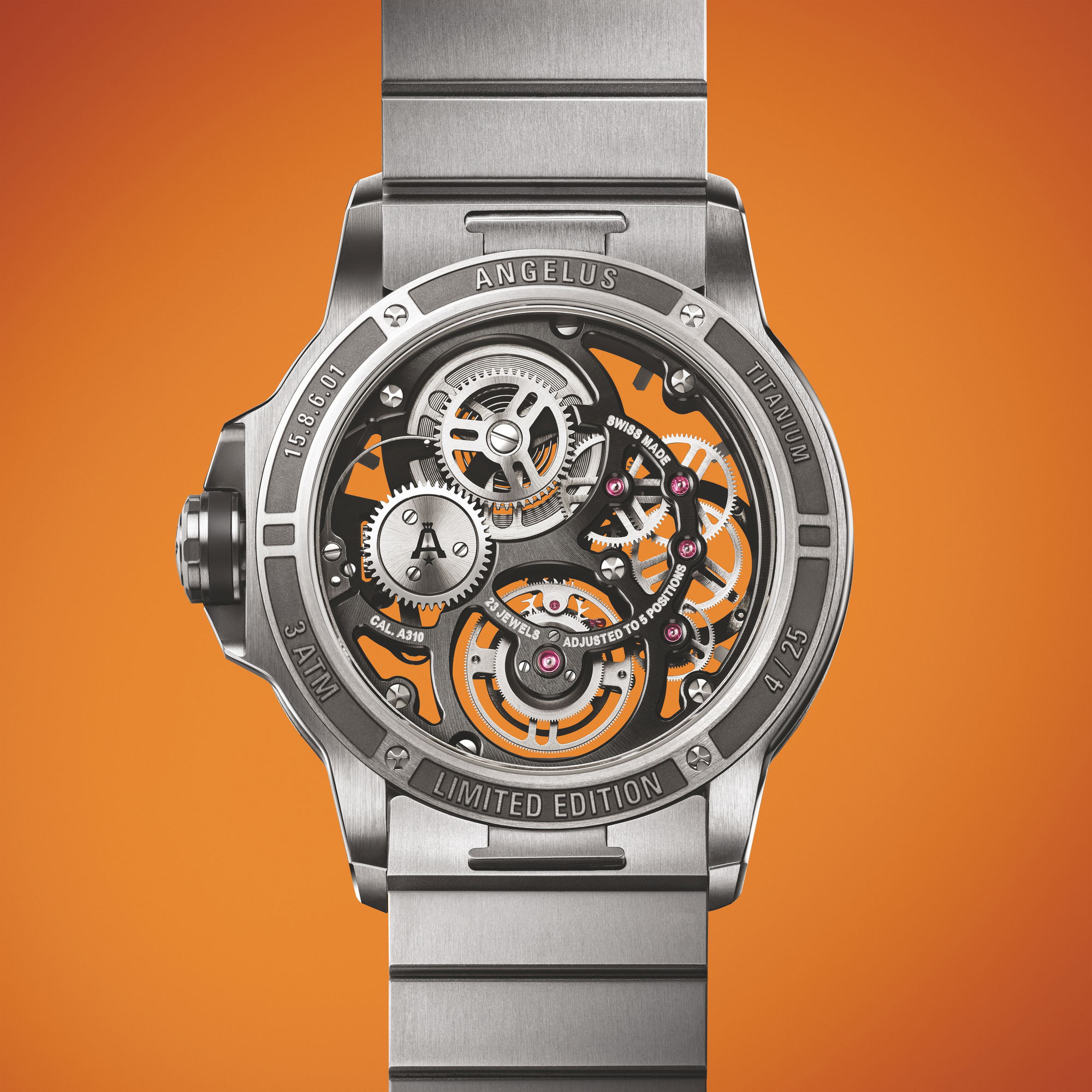 Angelus Flying Tourbillon Skeleton Titanium Orange Edition