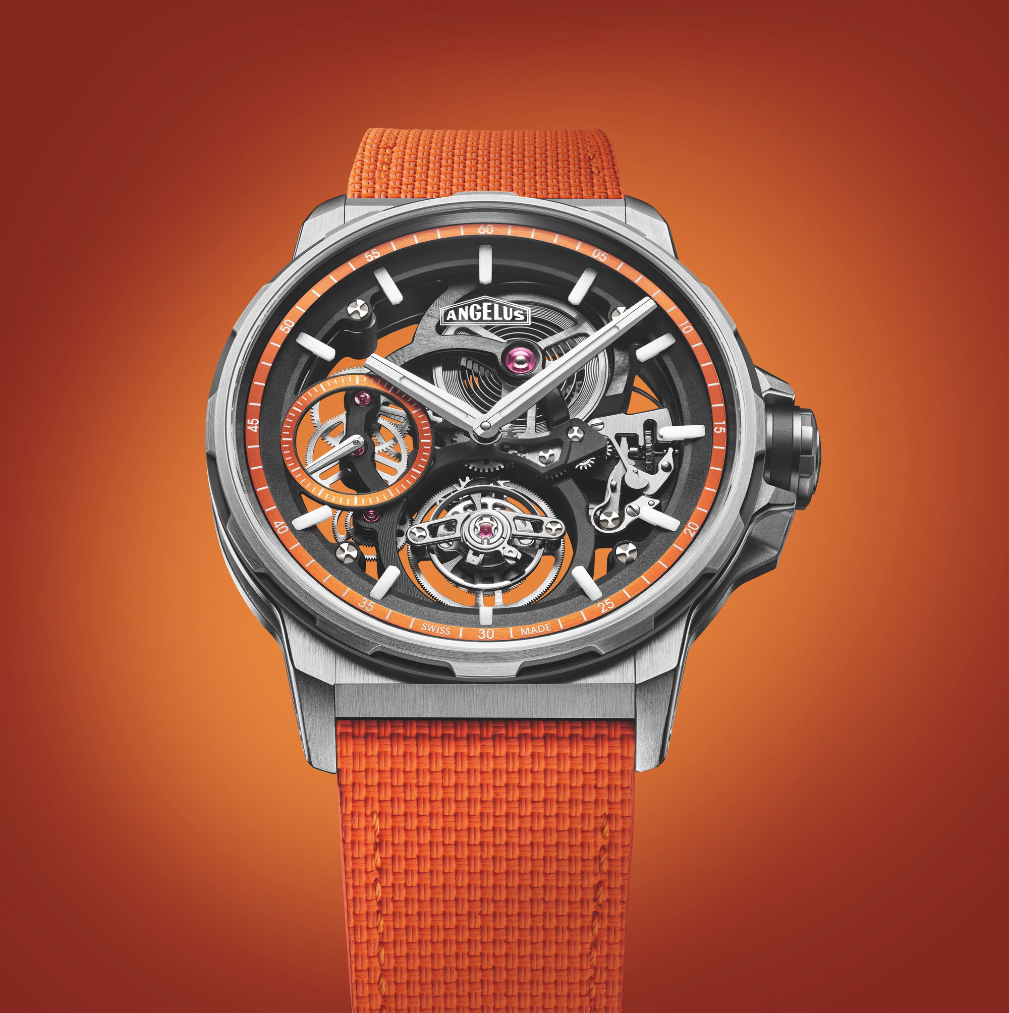 Angelus Flying Tourbillon Skeleton Titanium Orange Edition