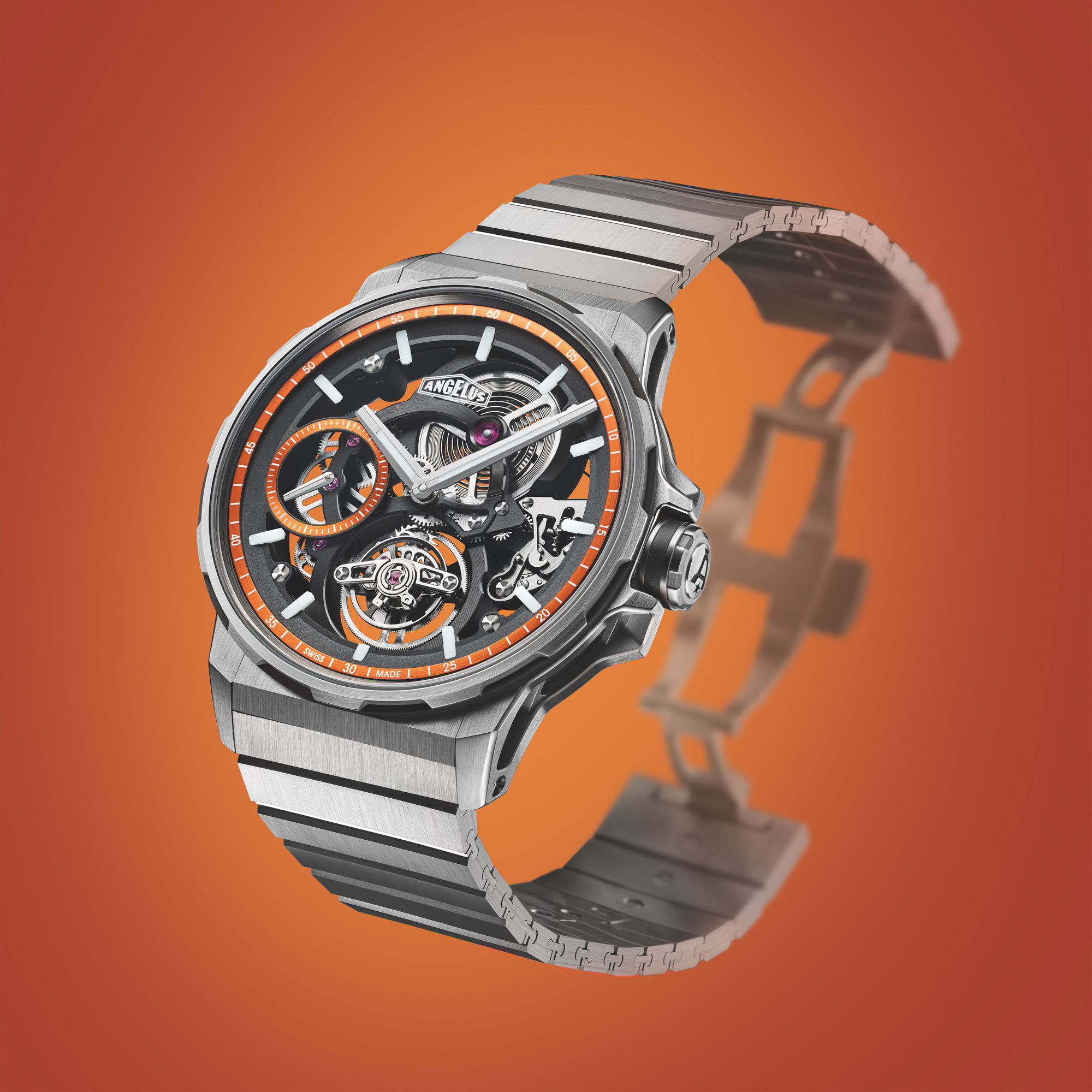 Angelus Flying Tourbillon Skeleton Titanium Orange Edition
