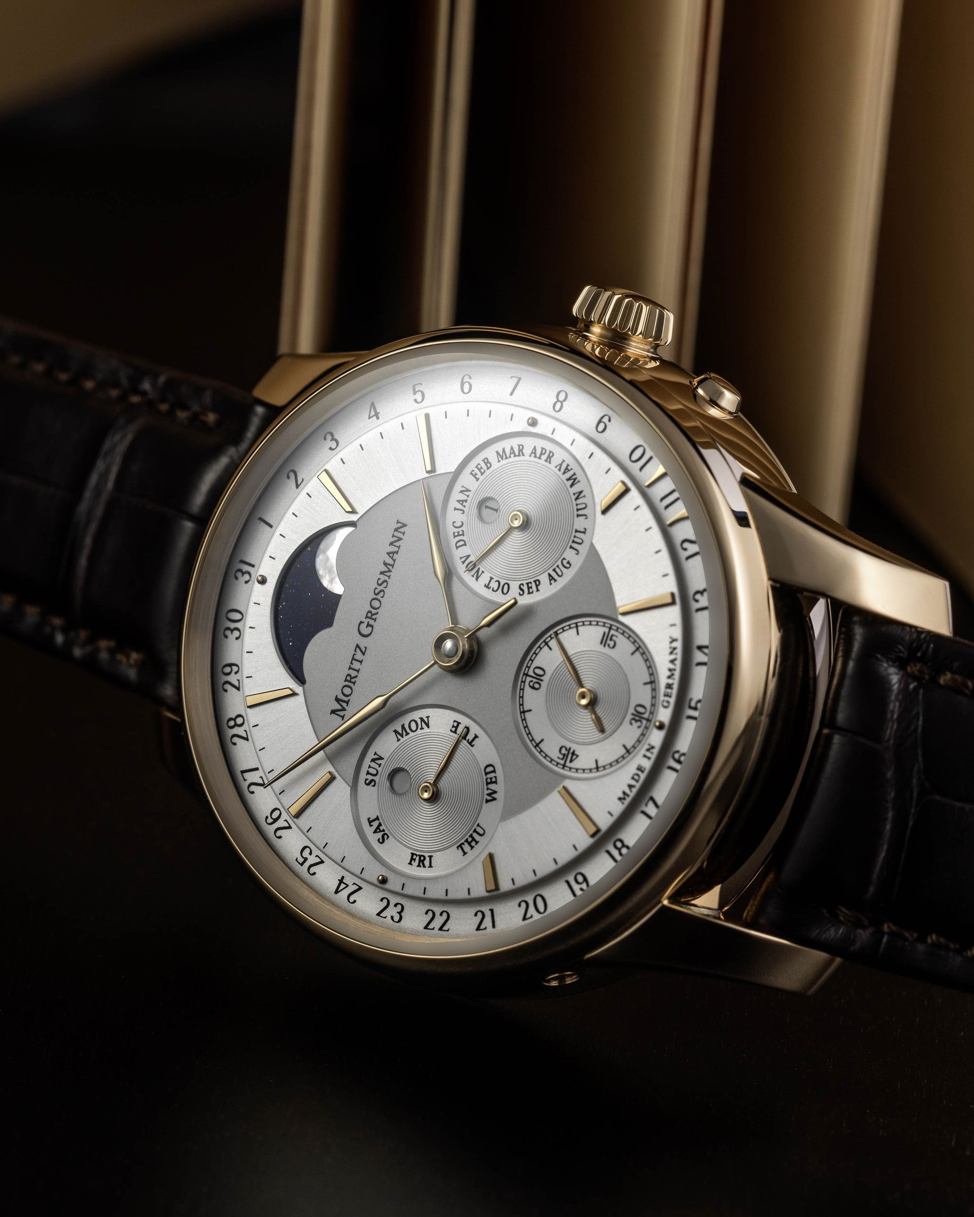 Moritz Grossmann Perpetual Calendar Rose Gold Argenté