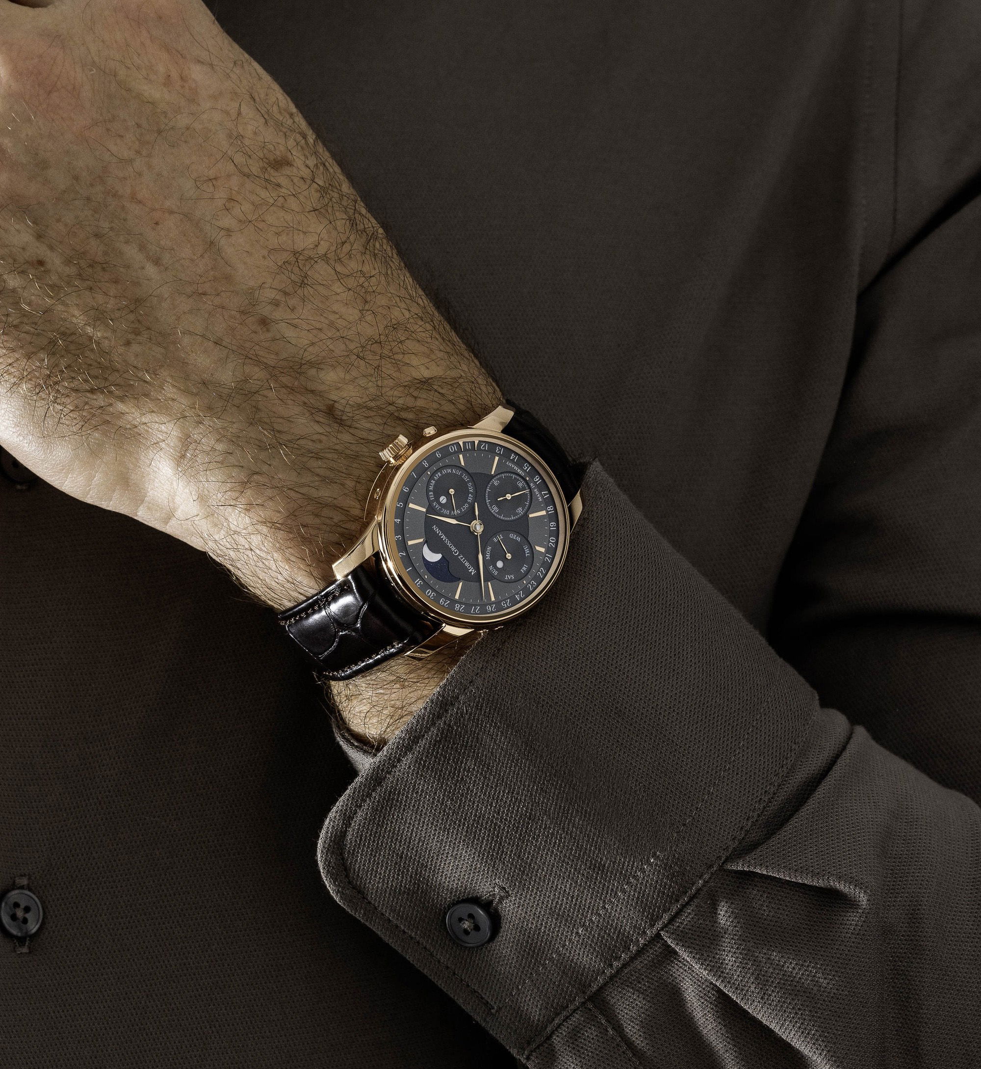 Moritz Grossmann Perpetual Calendar Rose Gold Charcoal