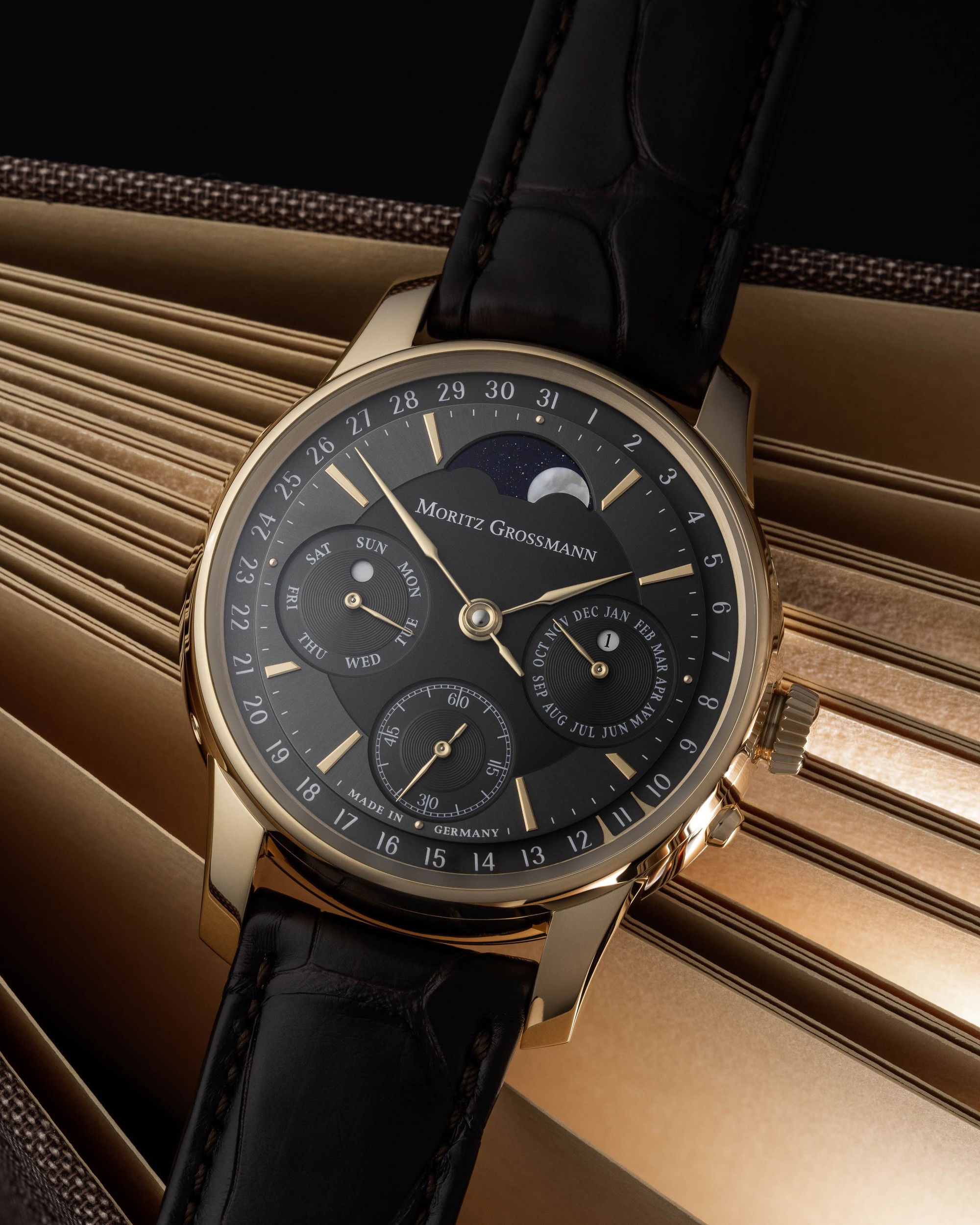 Moritz Grossmann Perpetual Calendar Rose Gold Charcoal