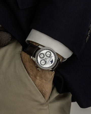 Moritz Grossmann Perpetual Calendar Platinum Argenté