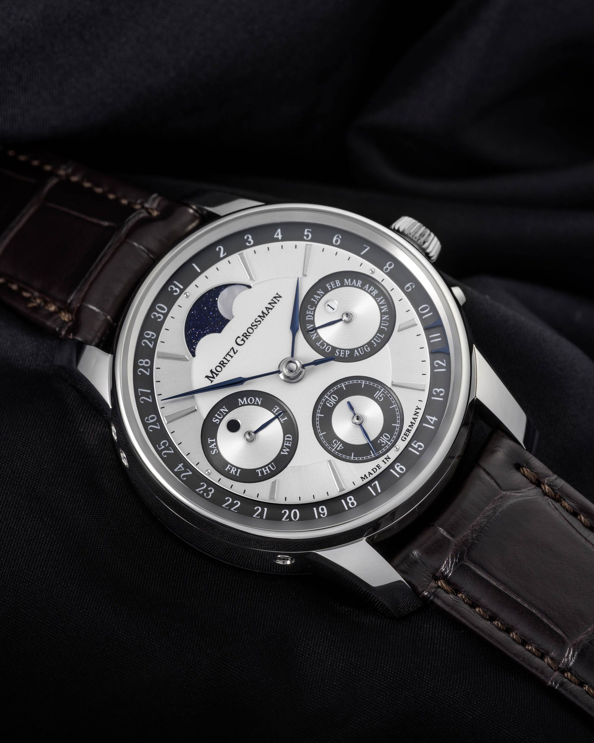 Moritz Grossmann Perpetual Calendar Platinum Argenté