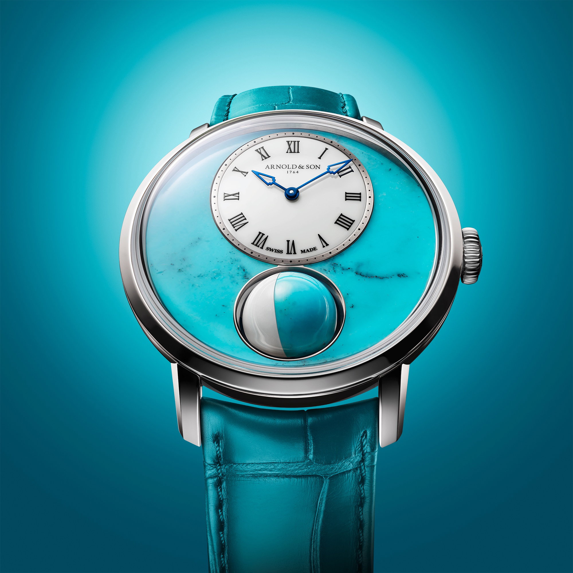 Arnold & Son Luna Magna Steel Turquoise
