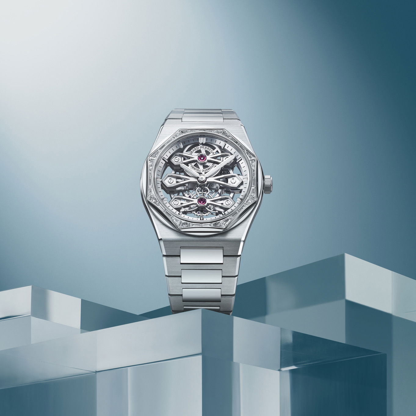 Girard-Perregaux Laureato Three Gold Bridges Diamonds